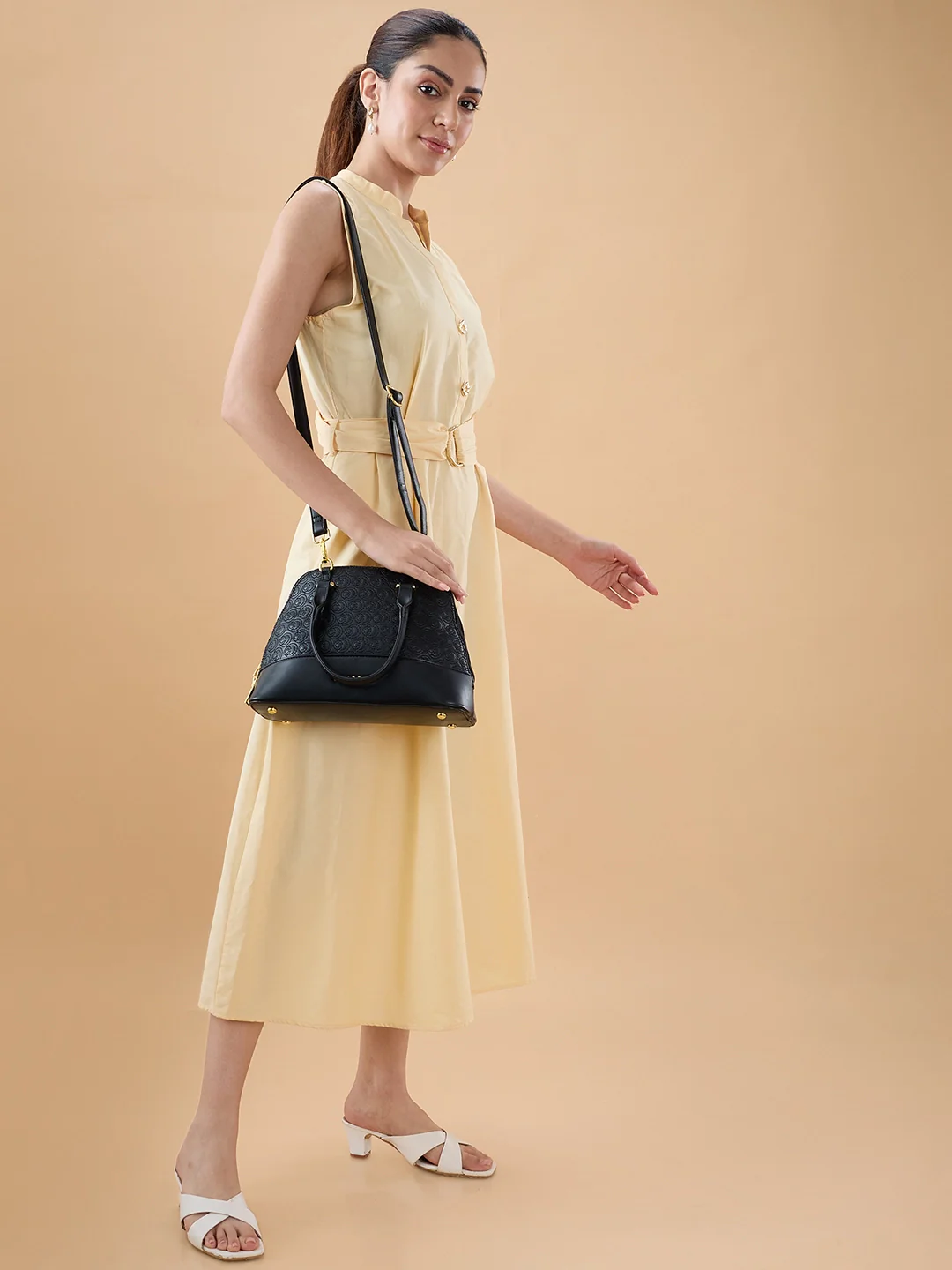 Caprese Rain Small Black Satchel Bag - Image 7