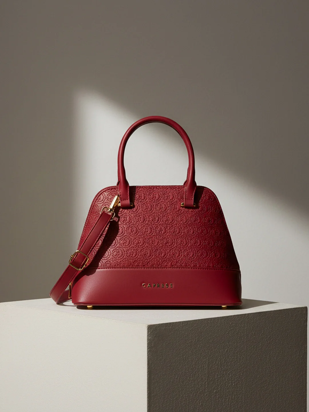 Caprese Rain Small Cherry Lacquer Satchel Bag - Image 9