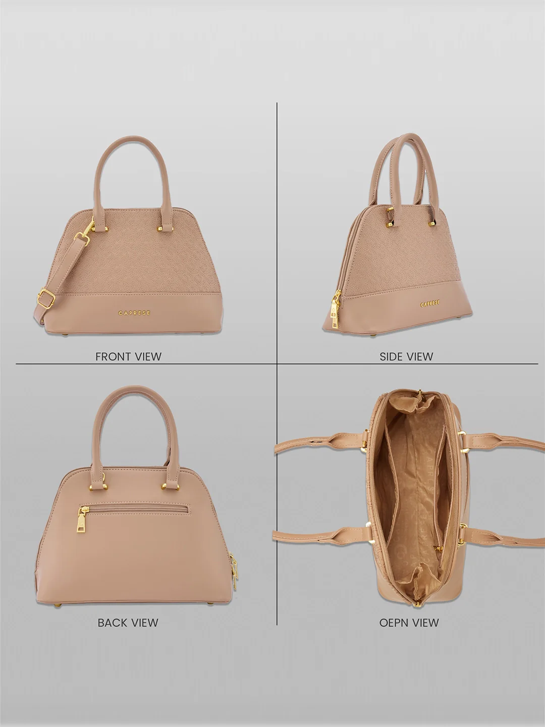 Caprese Rain Small Mocha Mousse Satchel Bag - Image 4