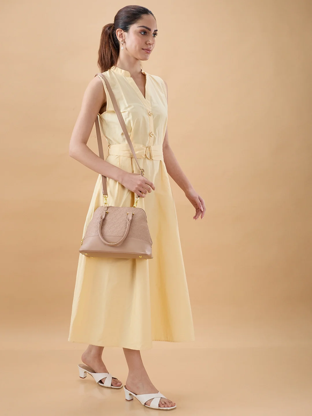 Caprese Rain Small Mocha Mousse Satchel Bag - Image 7