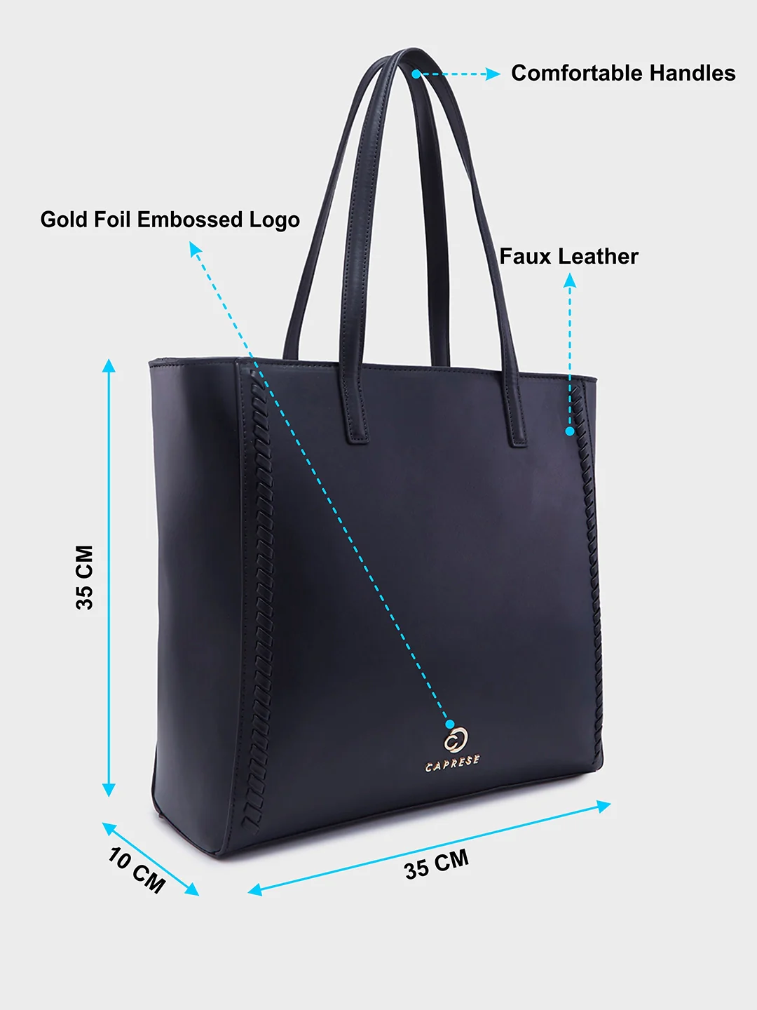 Caprese Ramani Medium Black Tote Bag - Image 6