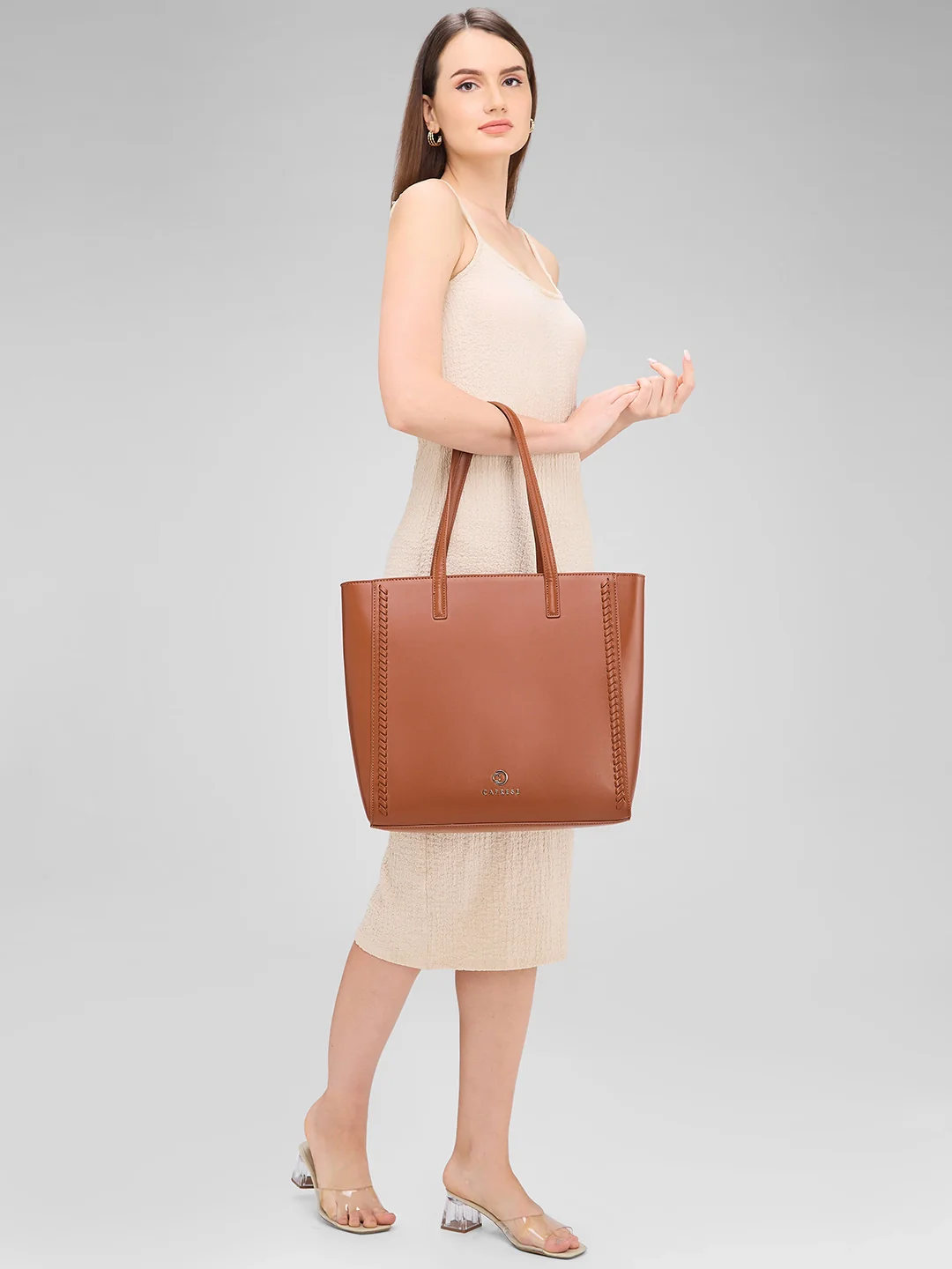 Caprese Ramani Medium Brown Tote Bag - Image 2