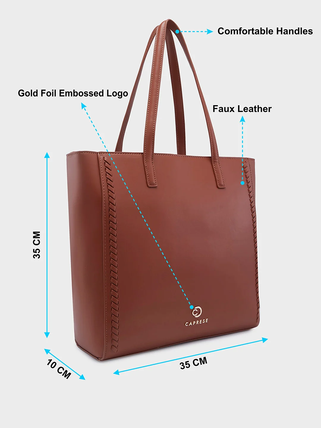 Caprese Ramani Medium Brown Tote Bag - Image 6