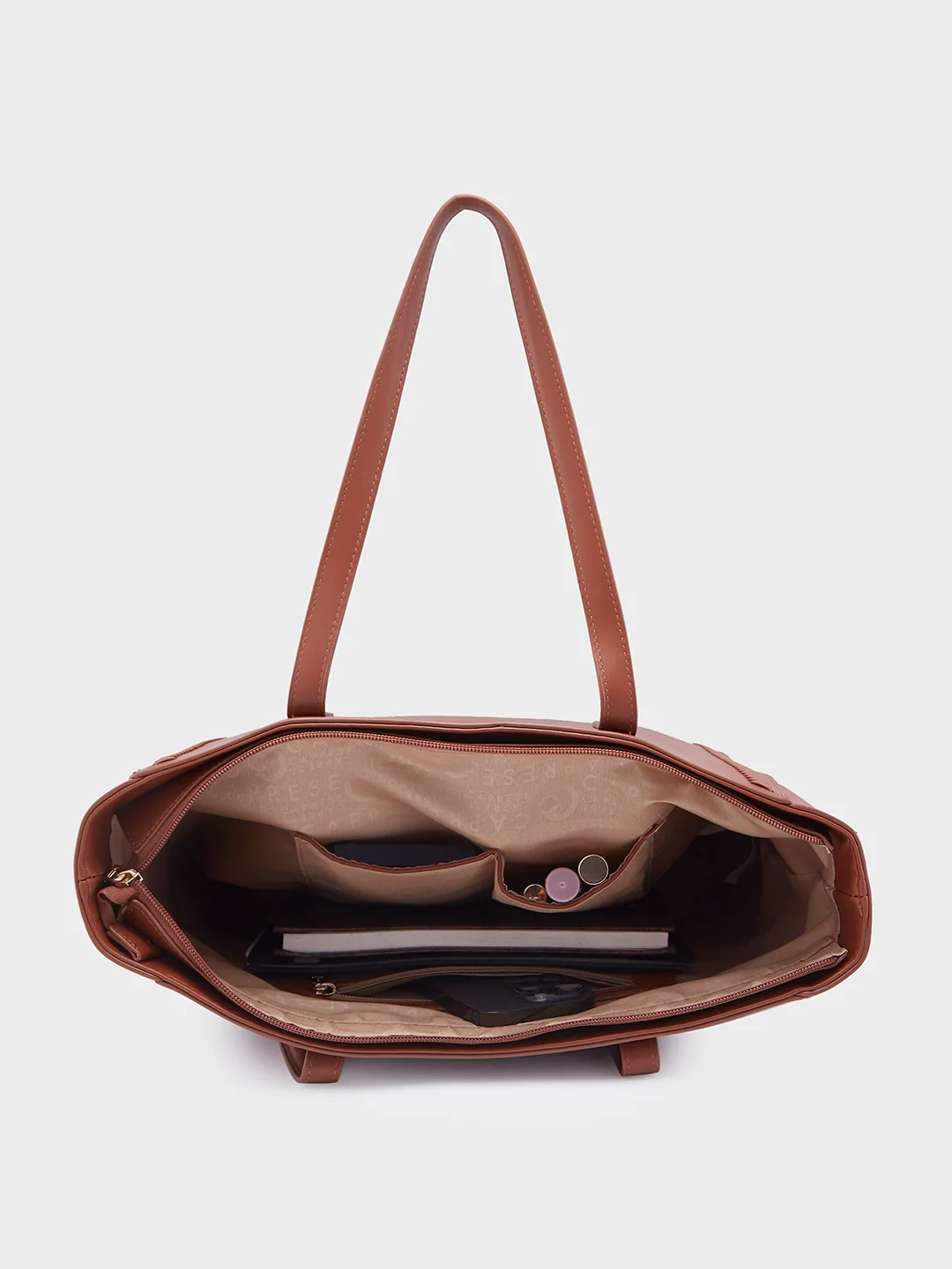 Caprese Ramani Medium Brown Tote Bag - Image 8