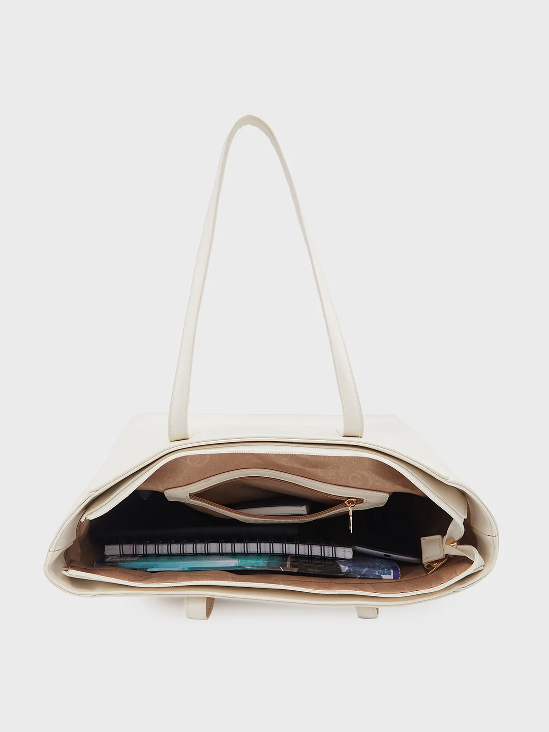 Caprese Ramani Medium White Tote Bag - Image 8