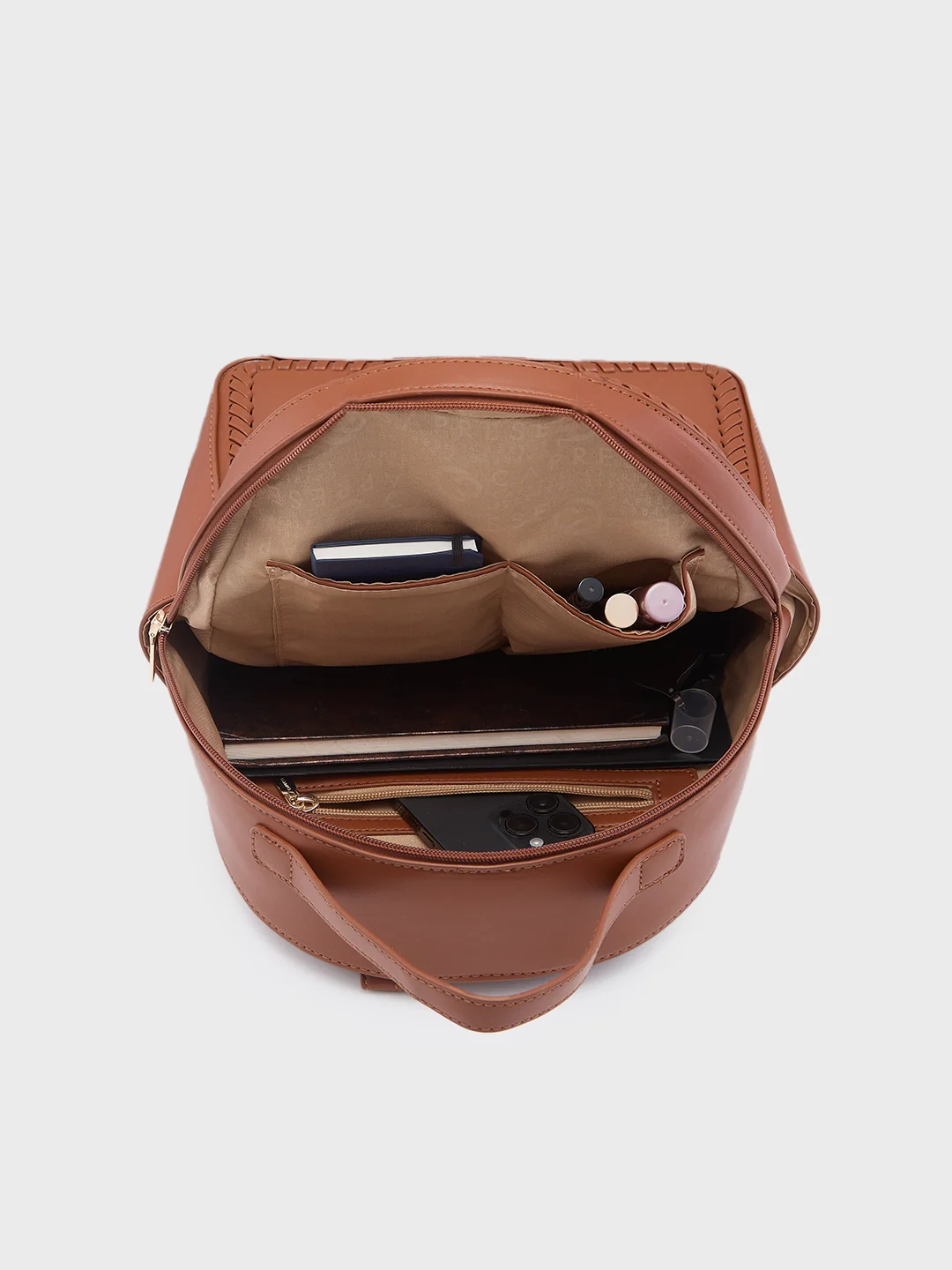 Caprese Ramani Small Brown Backpack - Image 8