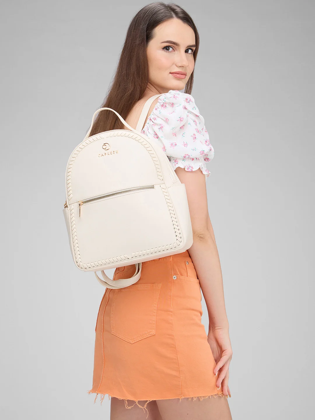 Caprese Ramani Small White Backpack - Image 11