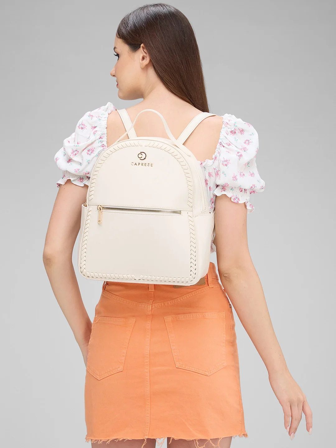 Caprese Ramani Small White Backpack - Image 12