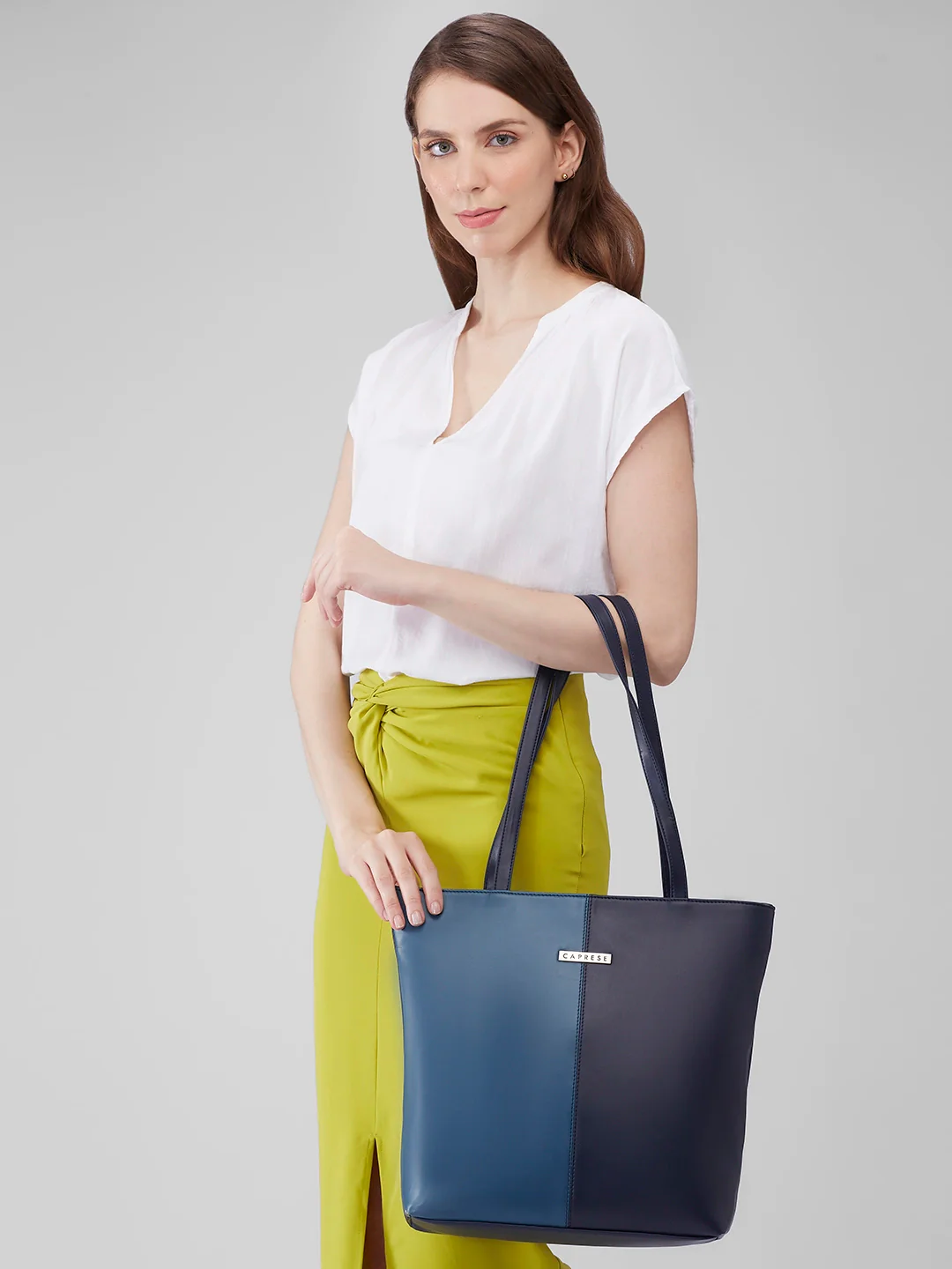 Caprese Rayn Large Blue & Navy Tote Bag - Image 12