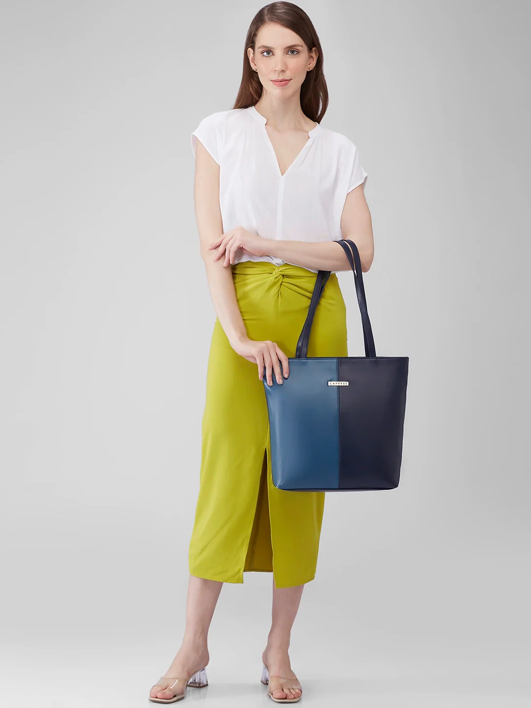 Caprese Rayn Large Blue & Navy Tote Bag - Image 3