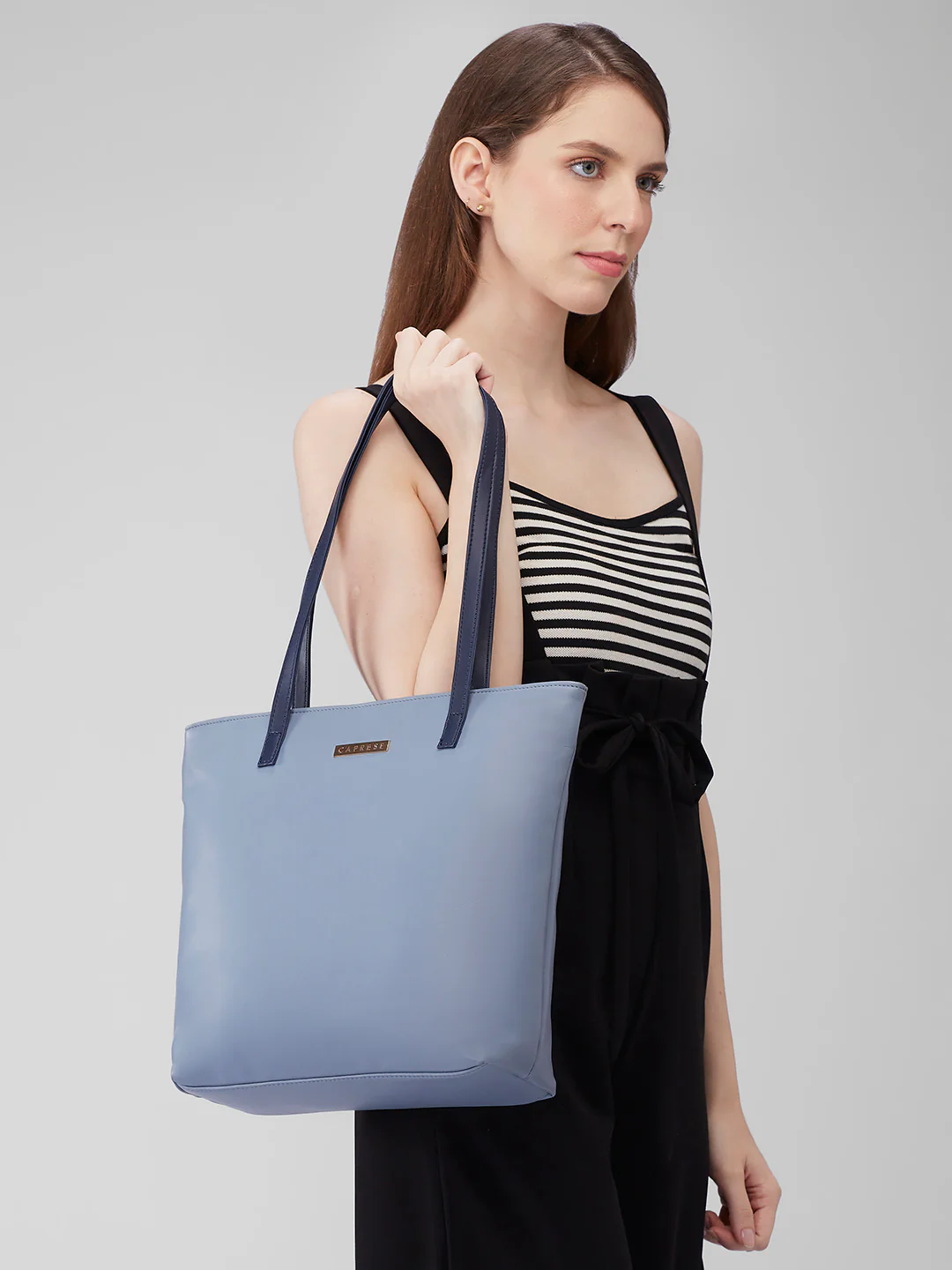 Caprese Rayn Medium Blue & Navy Tote Bag - Image 12