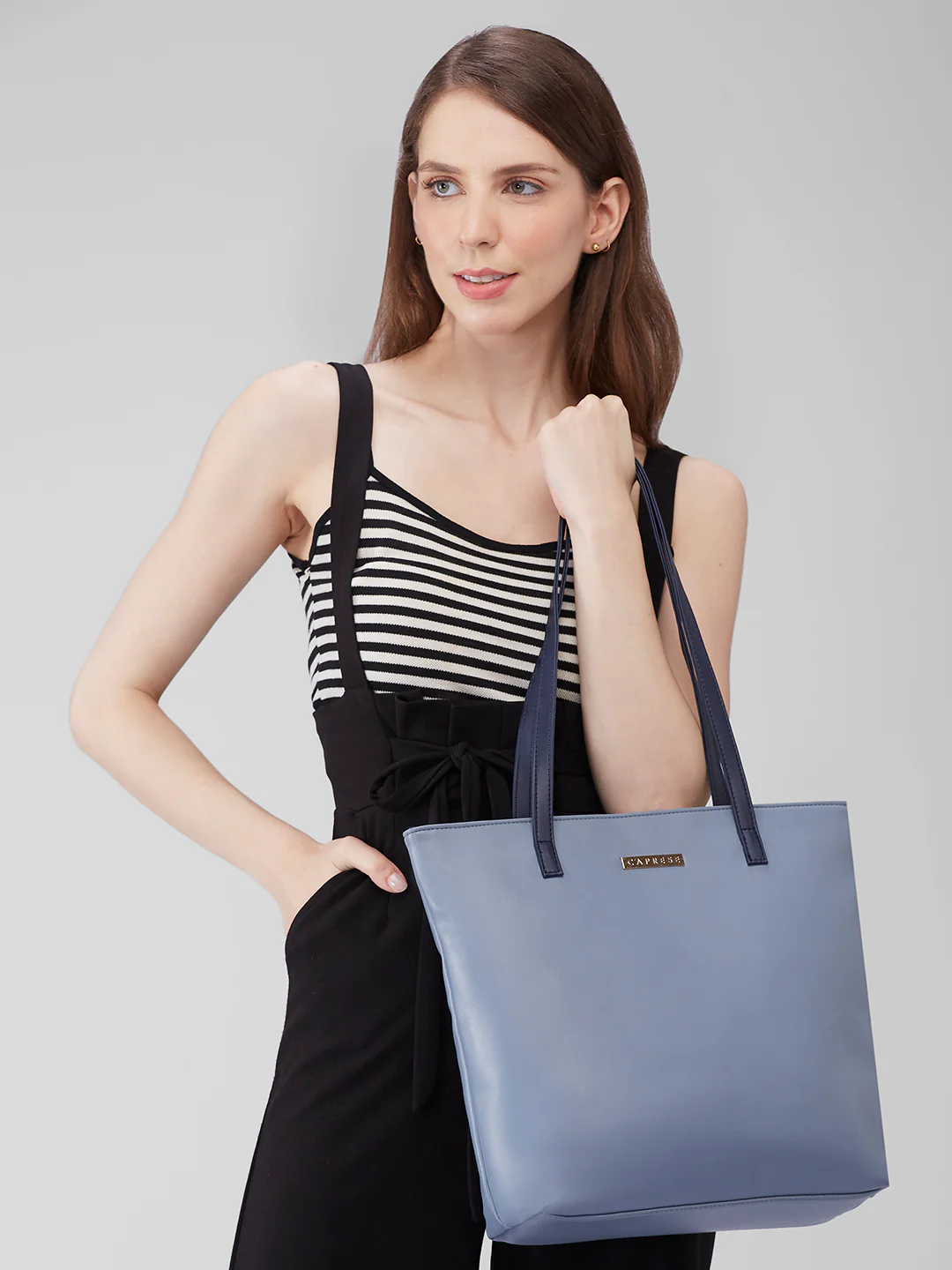 Caprese Rayn Medium Blue & Navy Tote Bag - Image 13