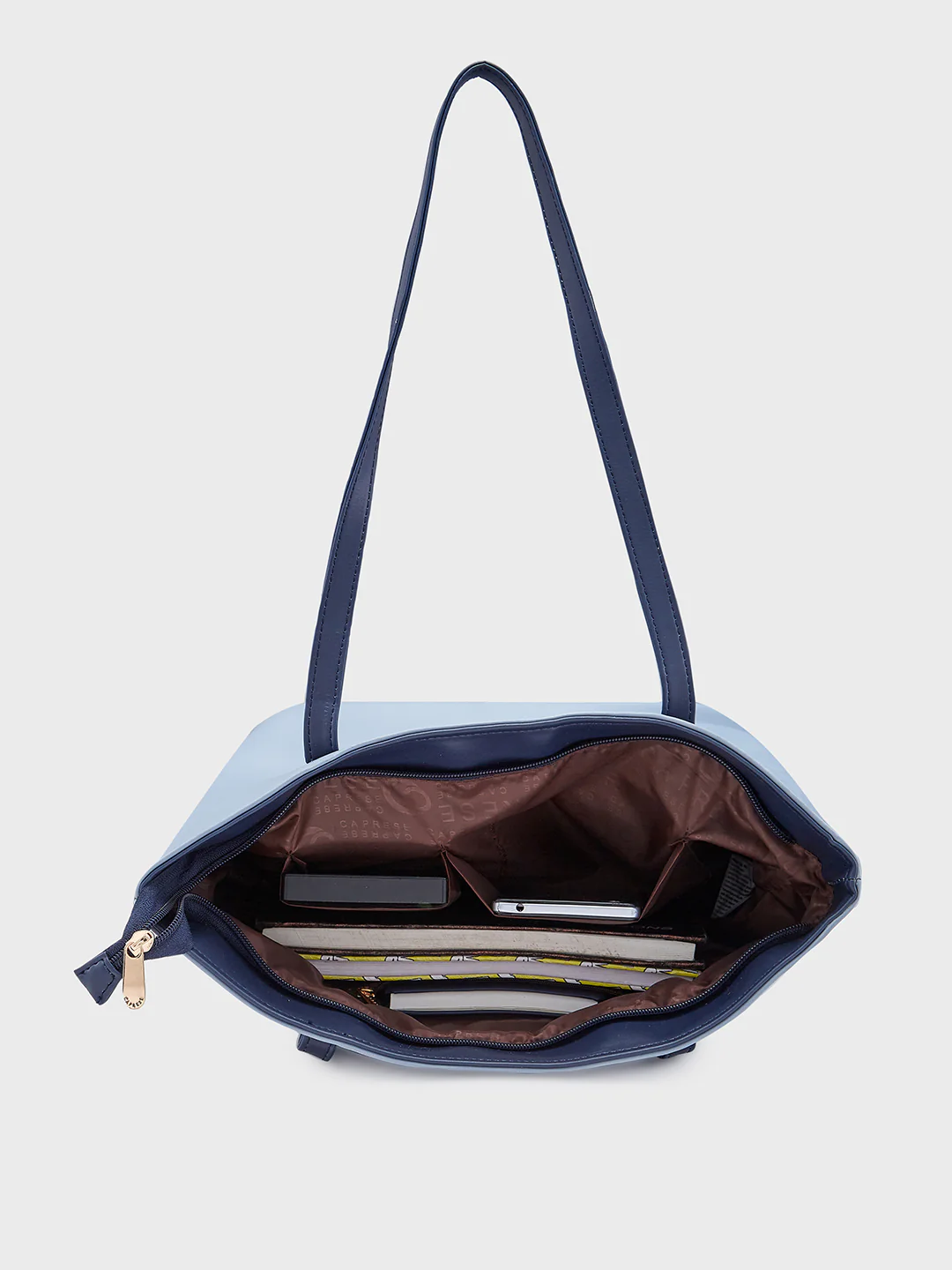Caprese Rayn Medium Blue & Navy Tote Bag - Image 9