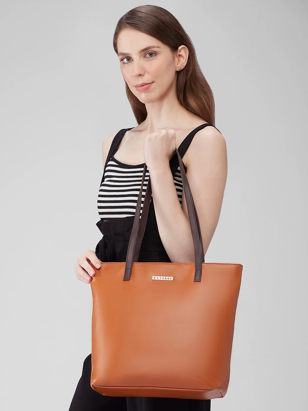 Caprese Rayn Medium Tan Tote Bag - Image 12