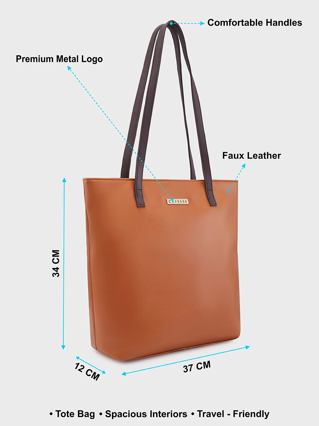 Caprese Rayn Medium Tan Tote Bag - Image 6