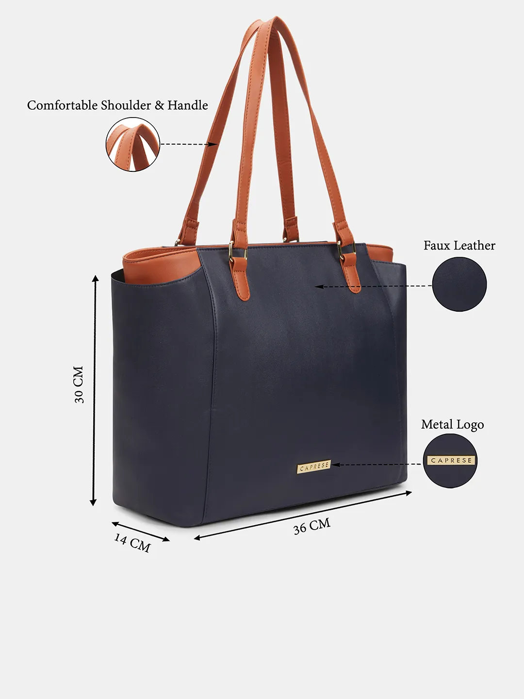 Caprese  Regina Large Navy Blue Tote Bag - Image 8