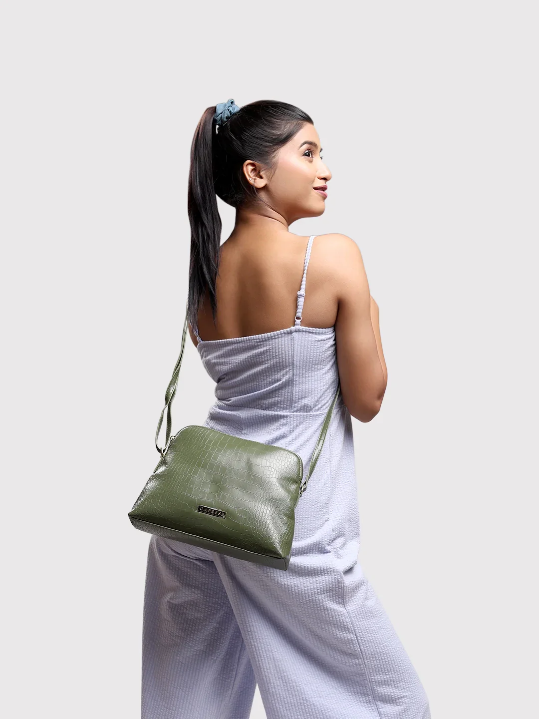 Caprese Rema Large Olive Sling Bag - Image 2