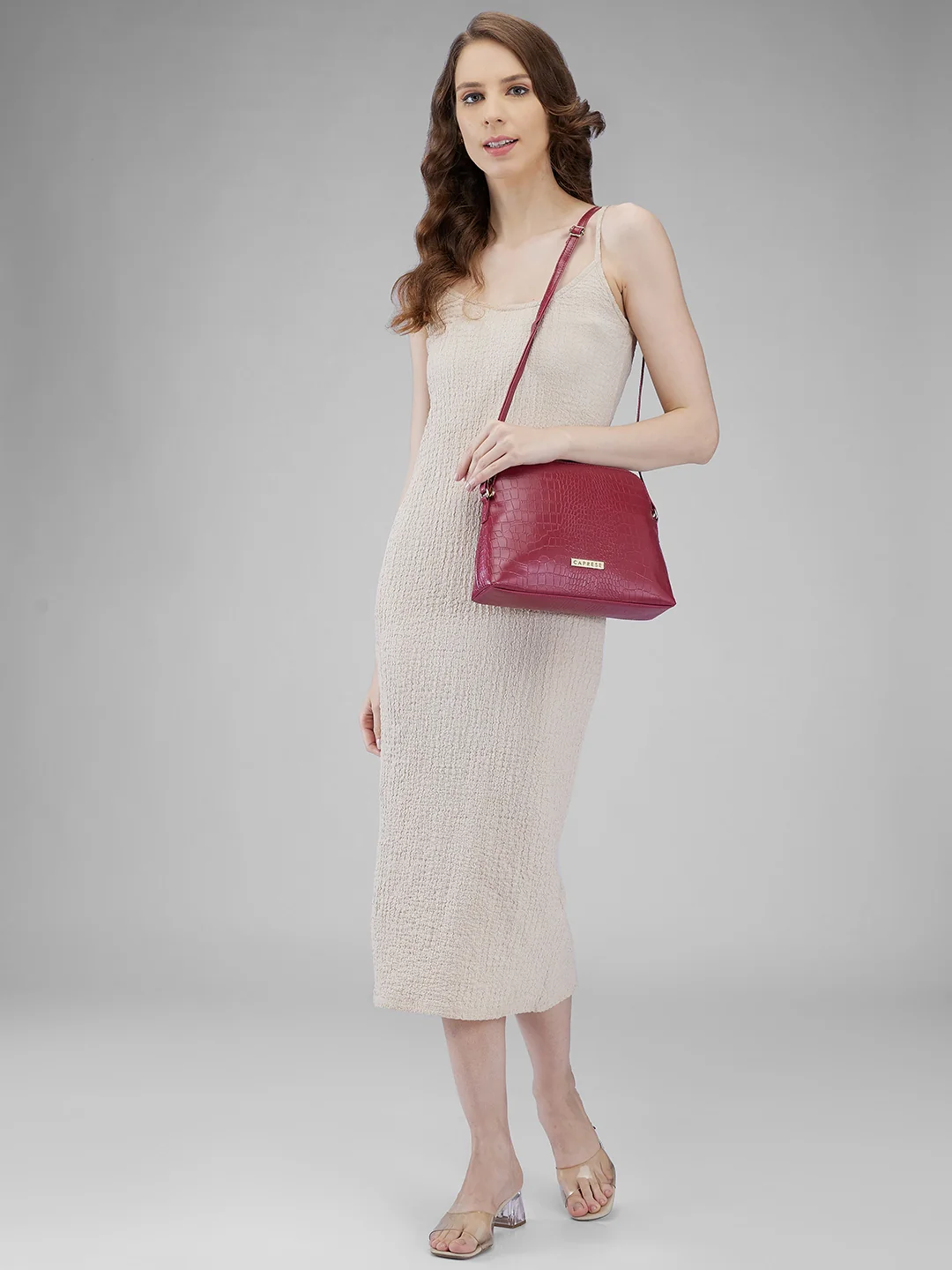 Caprese Rema Large Plum Sling Bag - Image 3