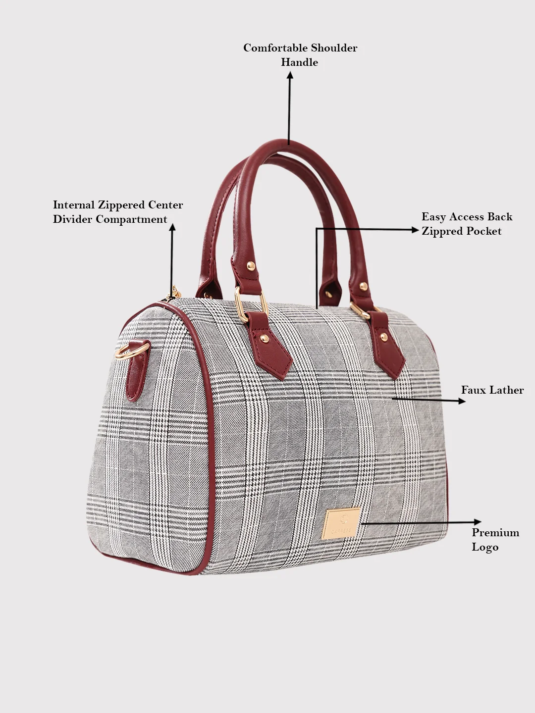 Caprese Remi Medium Grey Satchel Bag - Image 6
