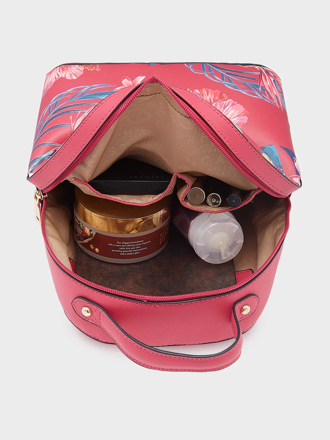Caprese Renee Medium Pink Printed Backpack - Image 5