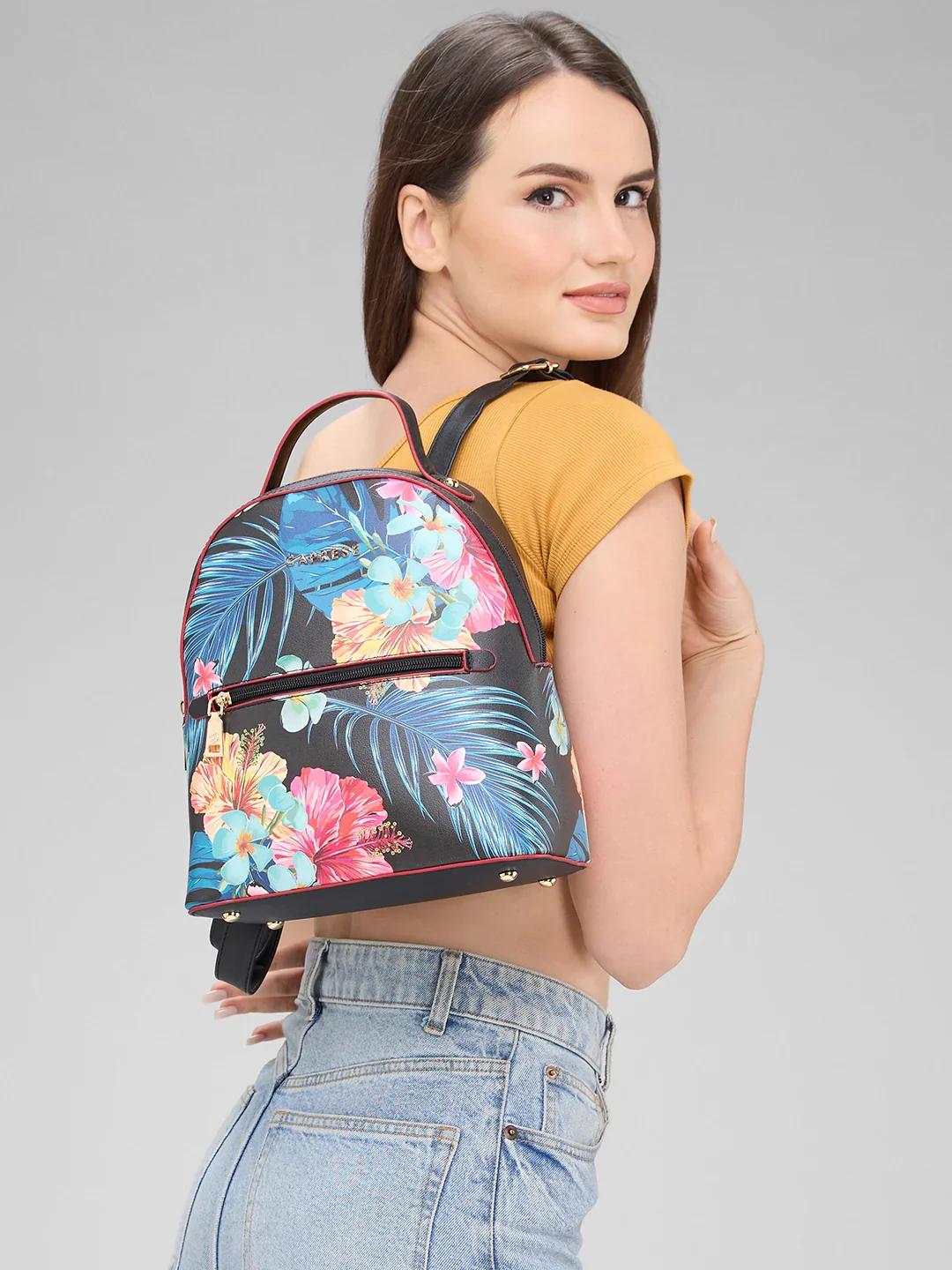 Caprese Renee Medium Black Backpack - Image 3