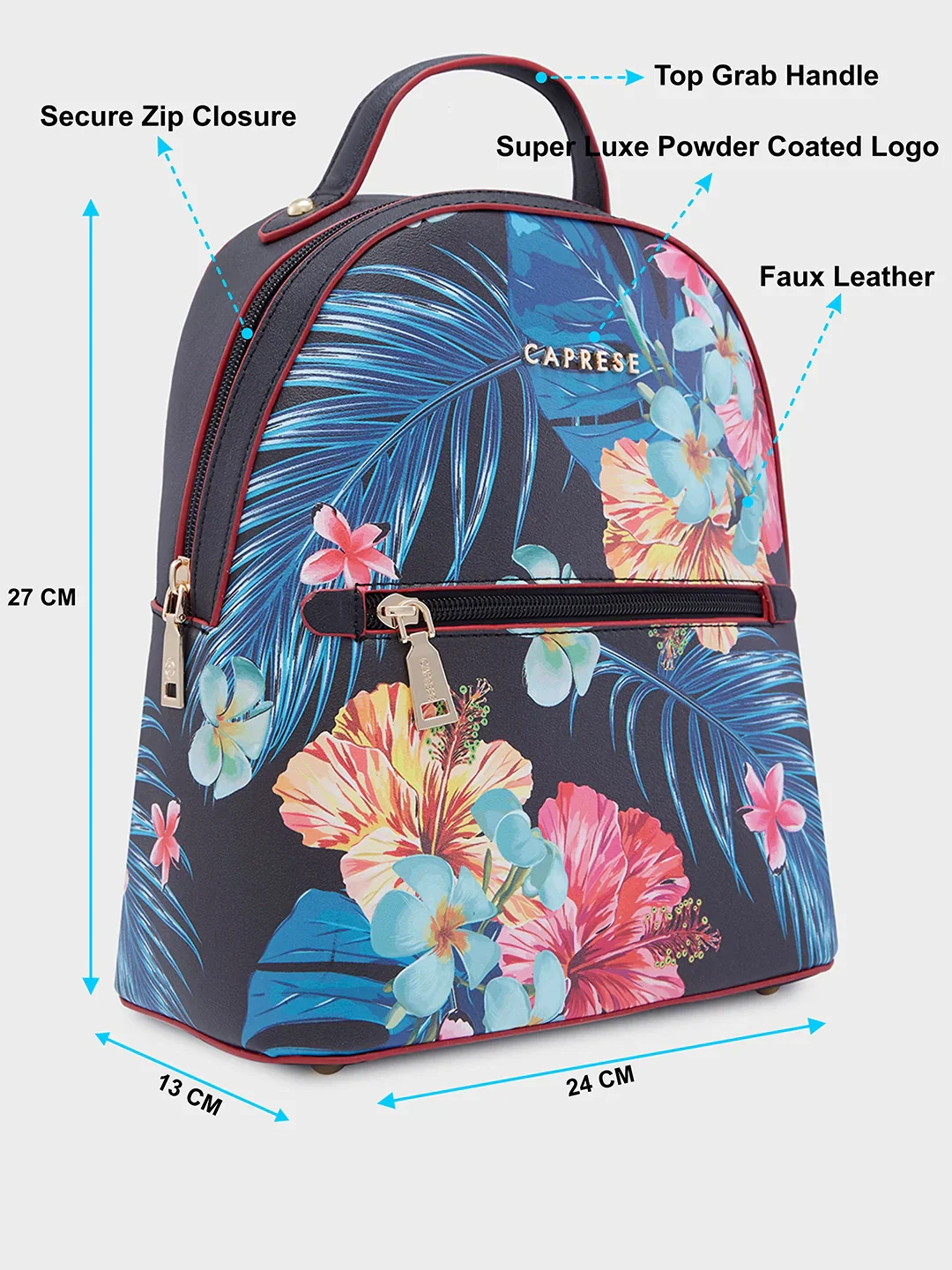 Caprese Renee Medium Black Backpack - Image 7