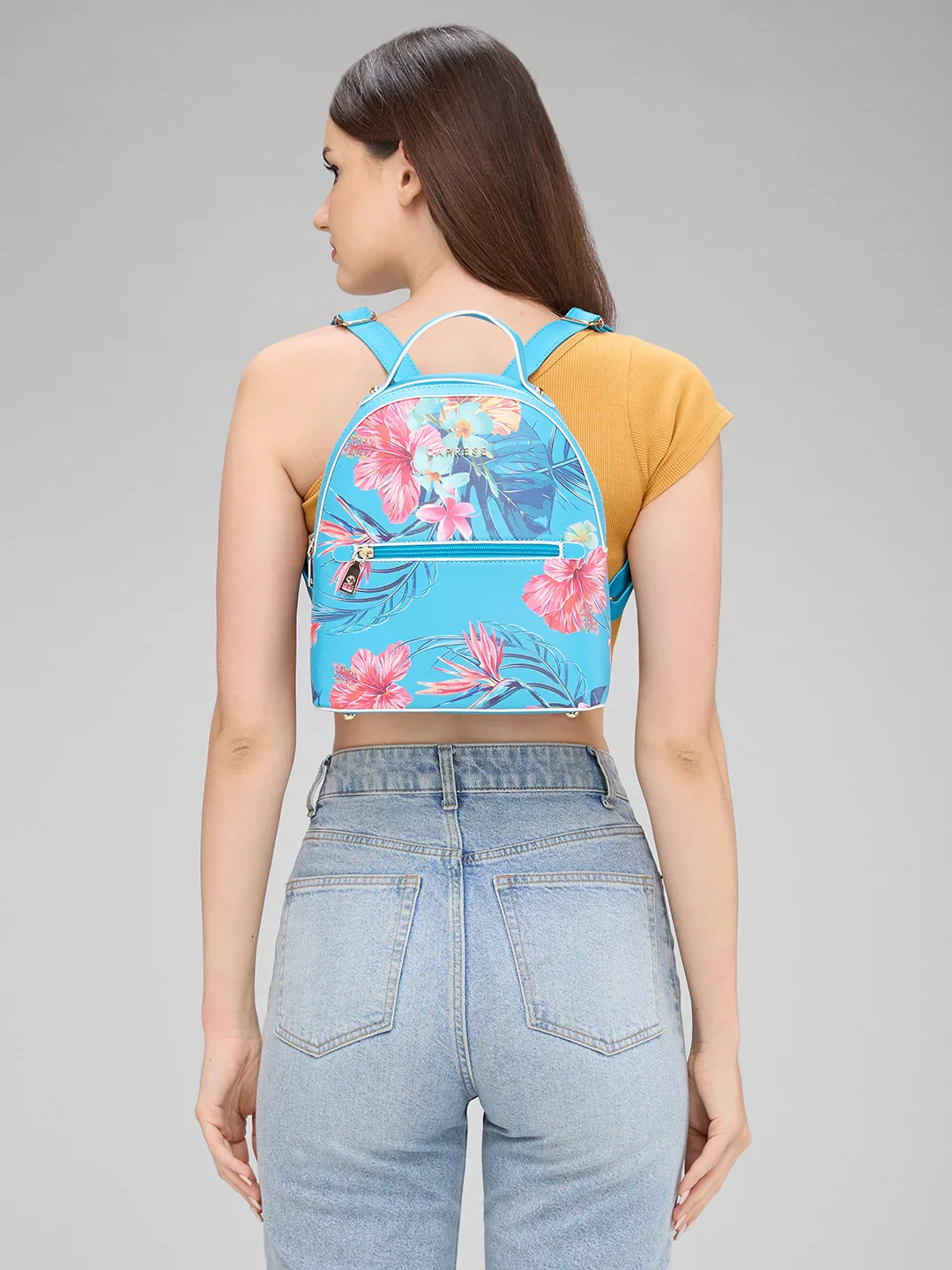 Caprese Renee Medium Blue Backpack - Image 12