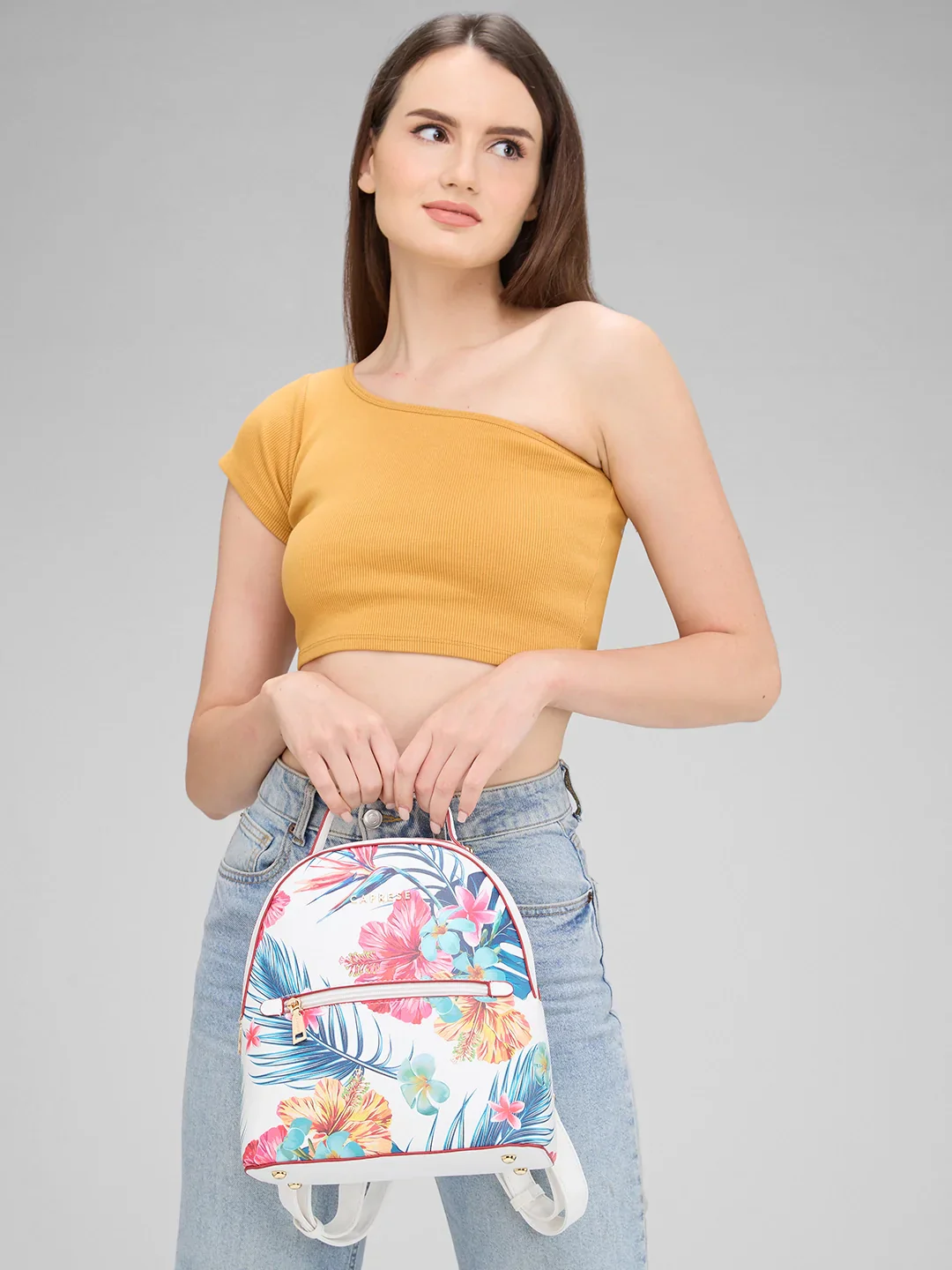 Caprese Renee Medium White Backpack - Image 11