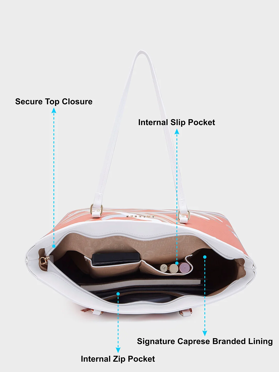 Caprese Renee Large Orange Tote Bag - Image 8