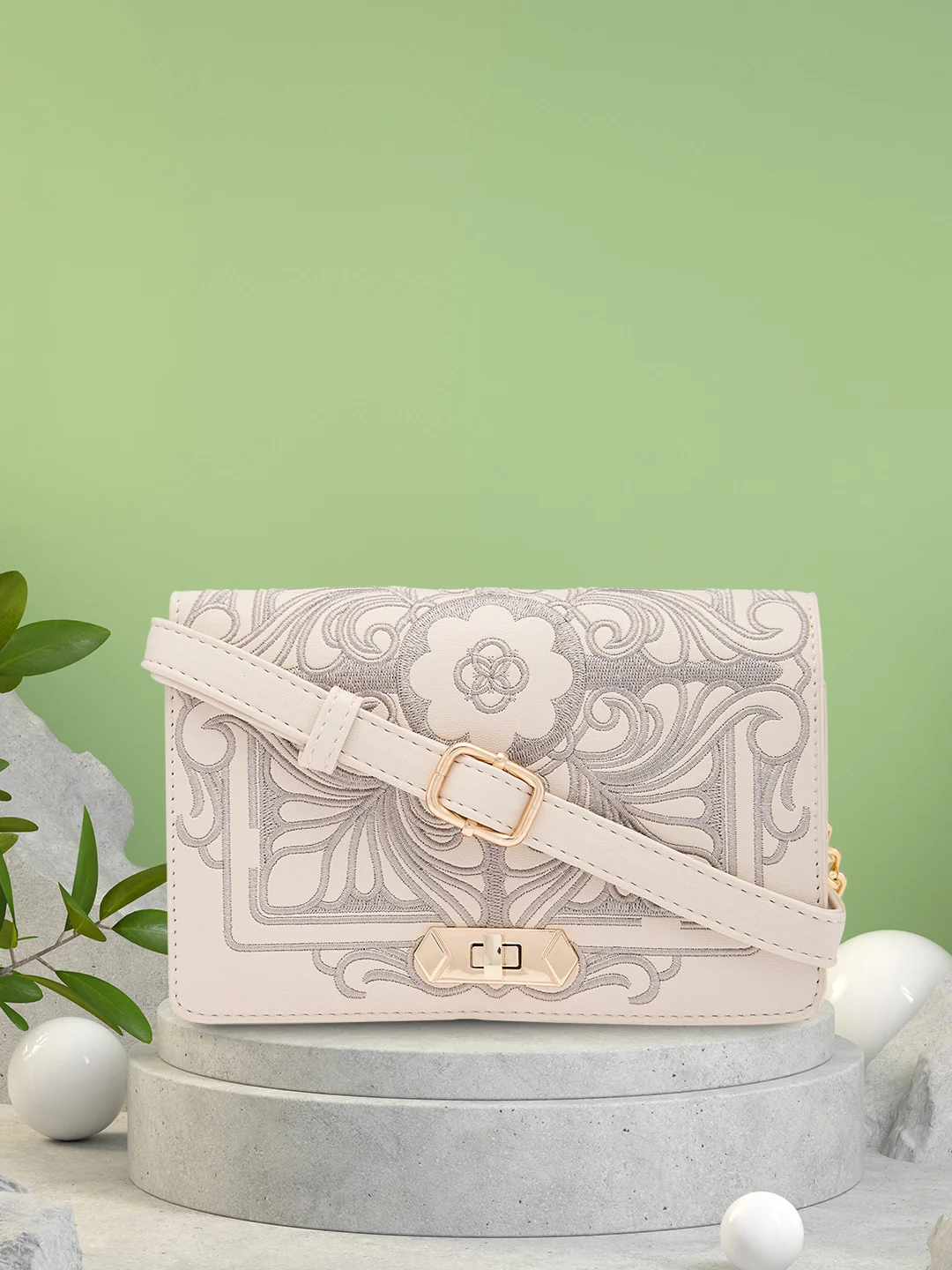 Caprese Reno Small Beige Sling Bag - Image 13