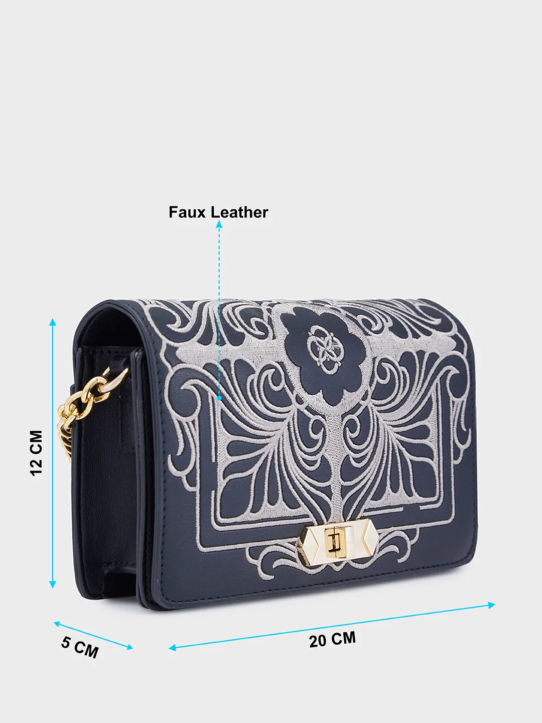 Caprese Reno Small Black Sling Bag - Image 6