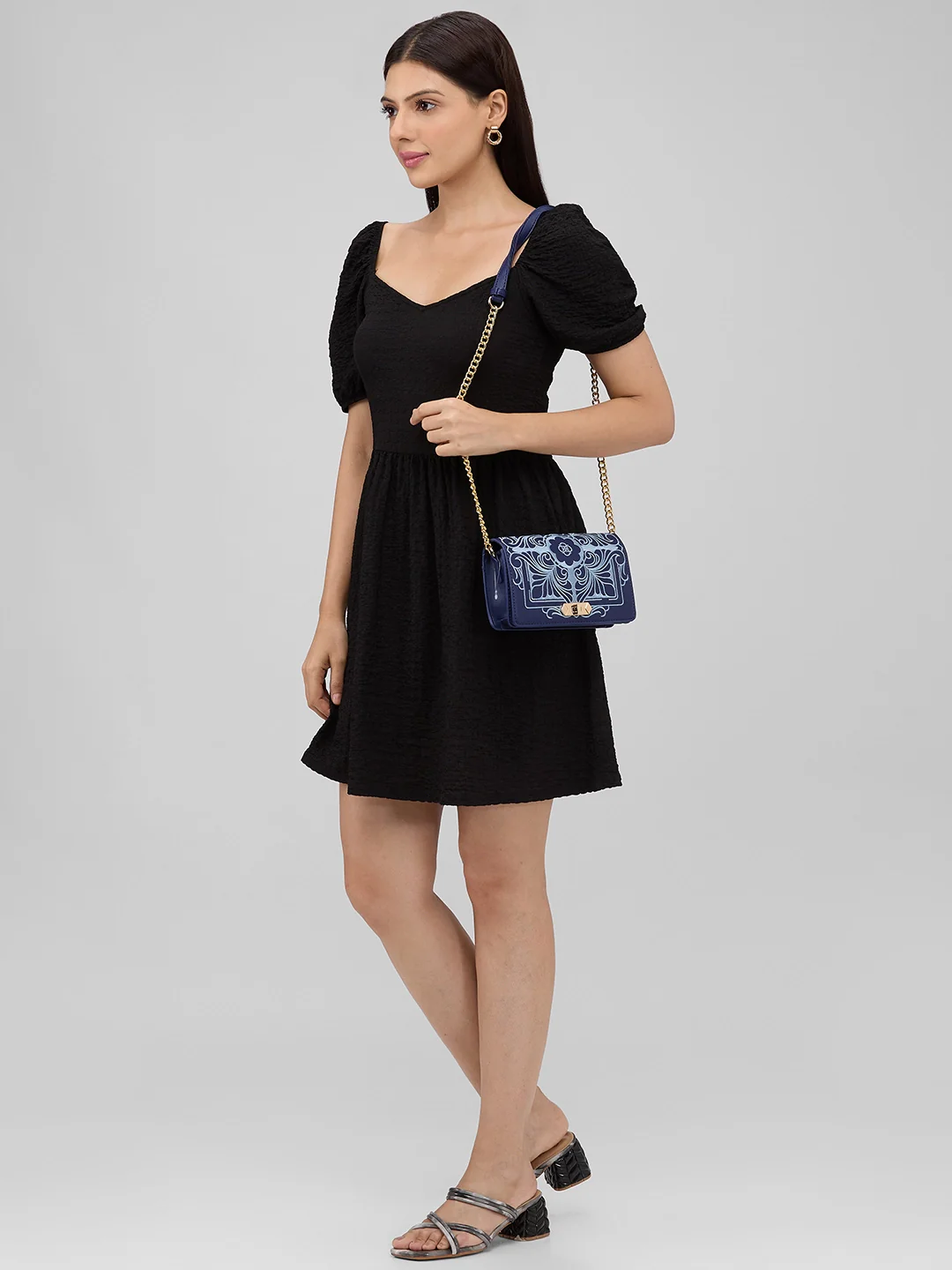 Caprese Reno Small Blue Sling Bag - Image 2