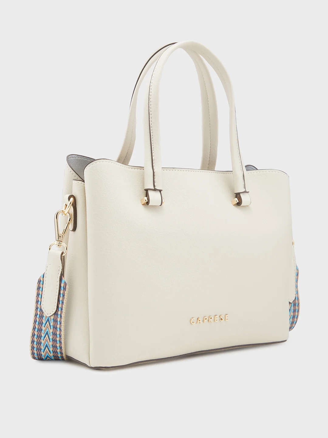 Caprese Rey Medium Beige Satchel Bag - Image 4
