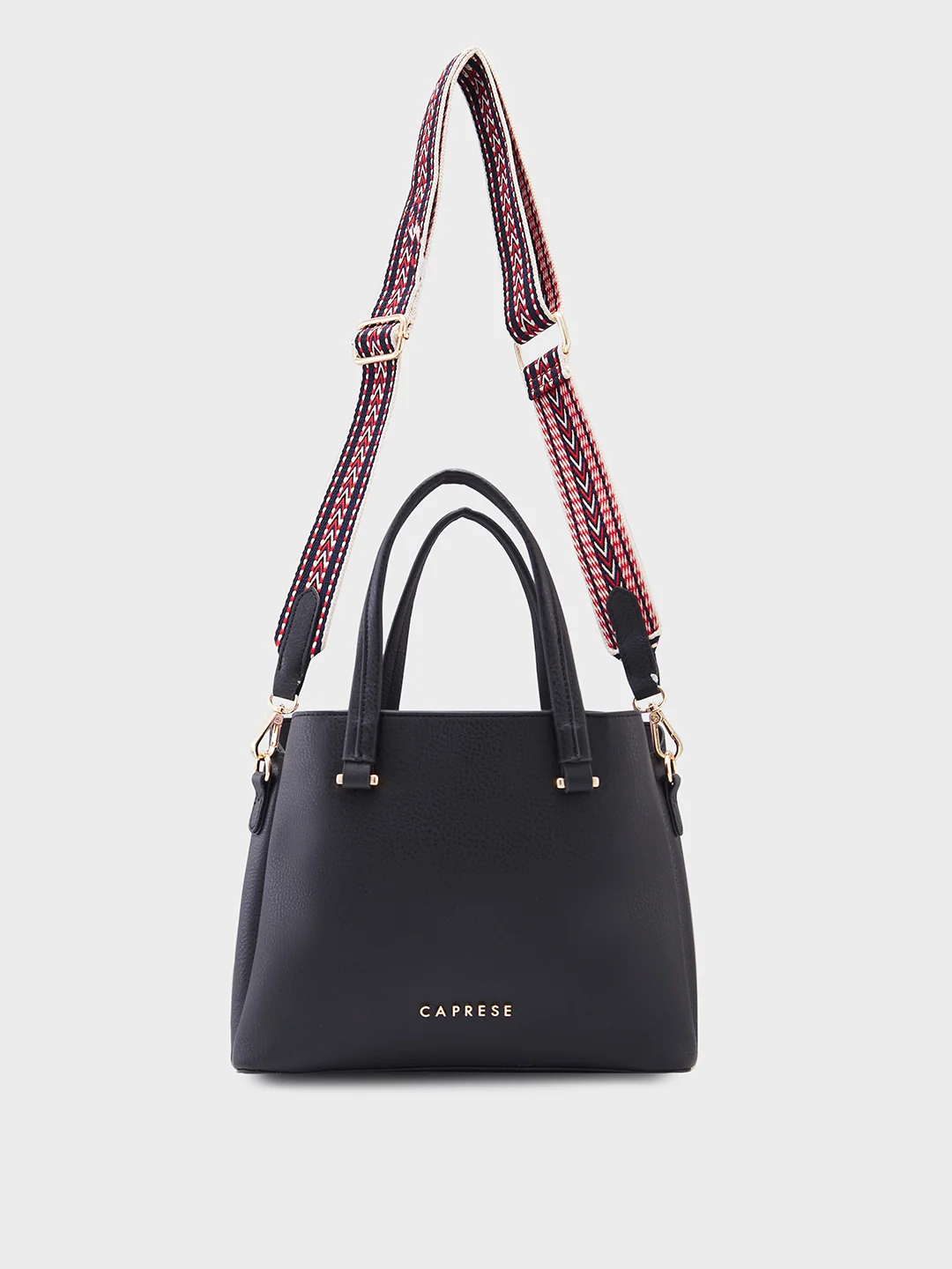 Caprese Rey Medium Black Satchel Bag - Image 13