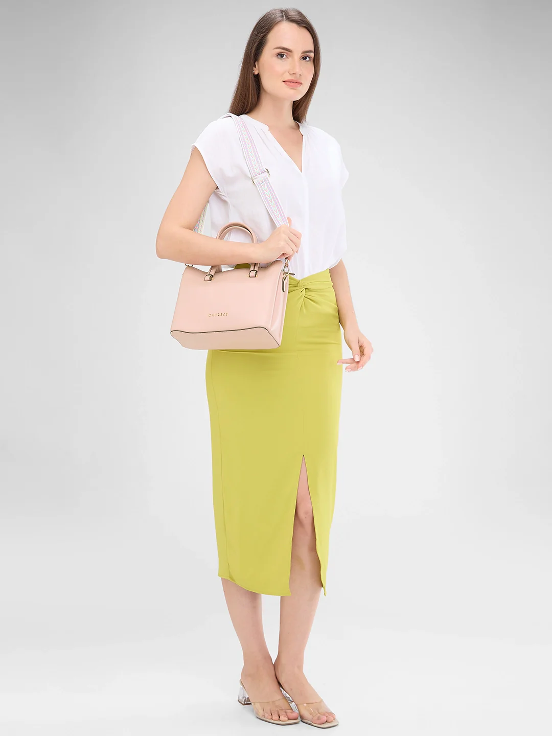 Caprese Rey Medium Blush Satchel Bag - Image 5