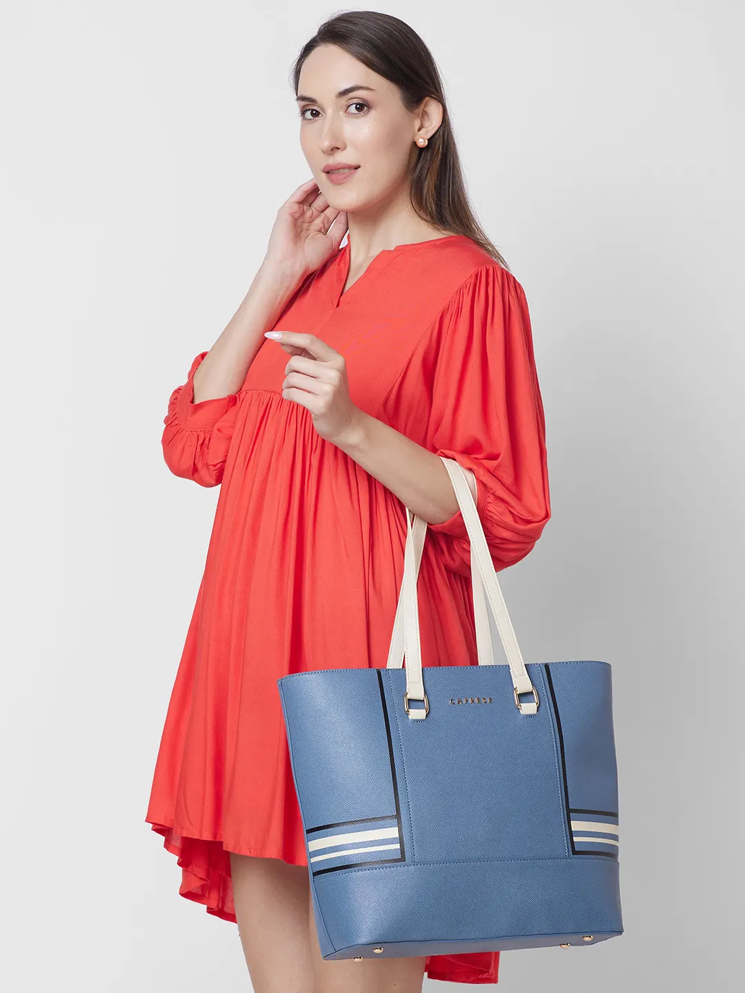 Caprese Riga Large Slate Tote Bag - Image 12