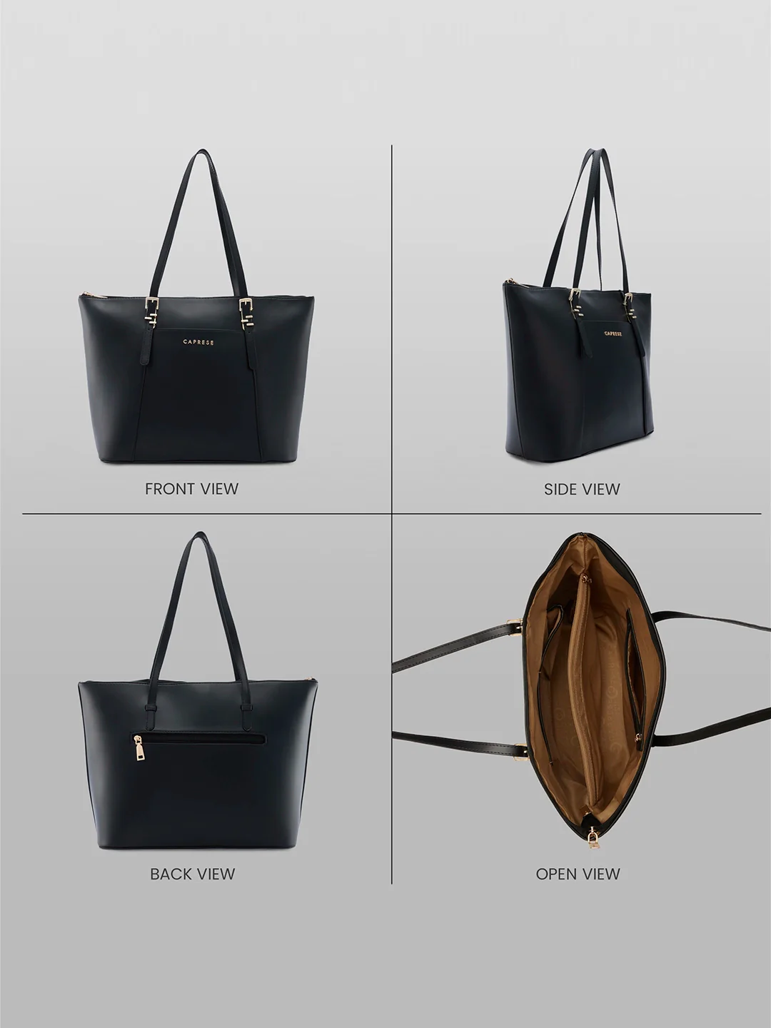 Caprese Rihanna Large Black Tote Bag - Image 8