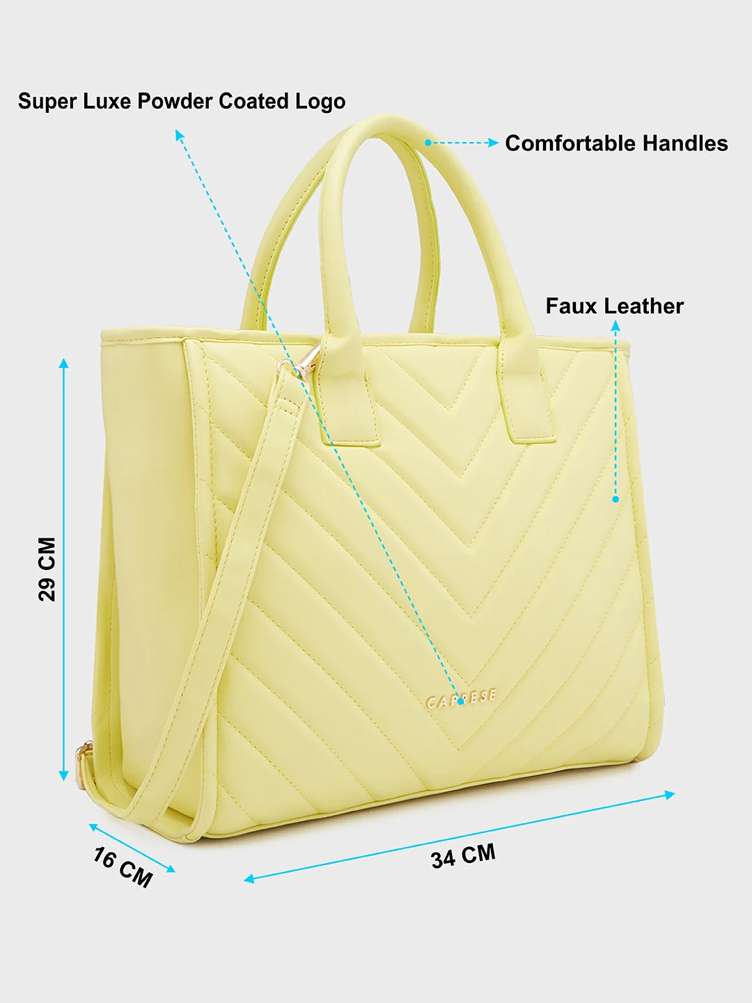 Caprese Riko Medium Yellow Tote Bag - Image 4