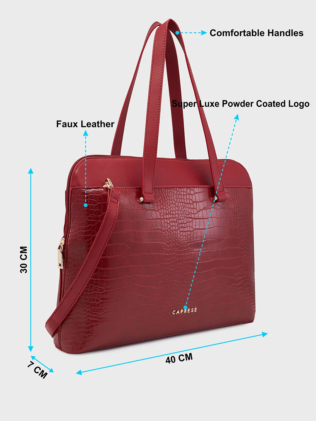Caprese Rima Medium Red Laptop Bag - Image 6