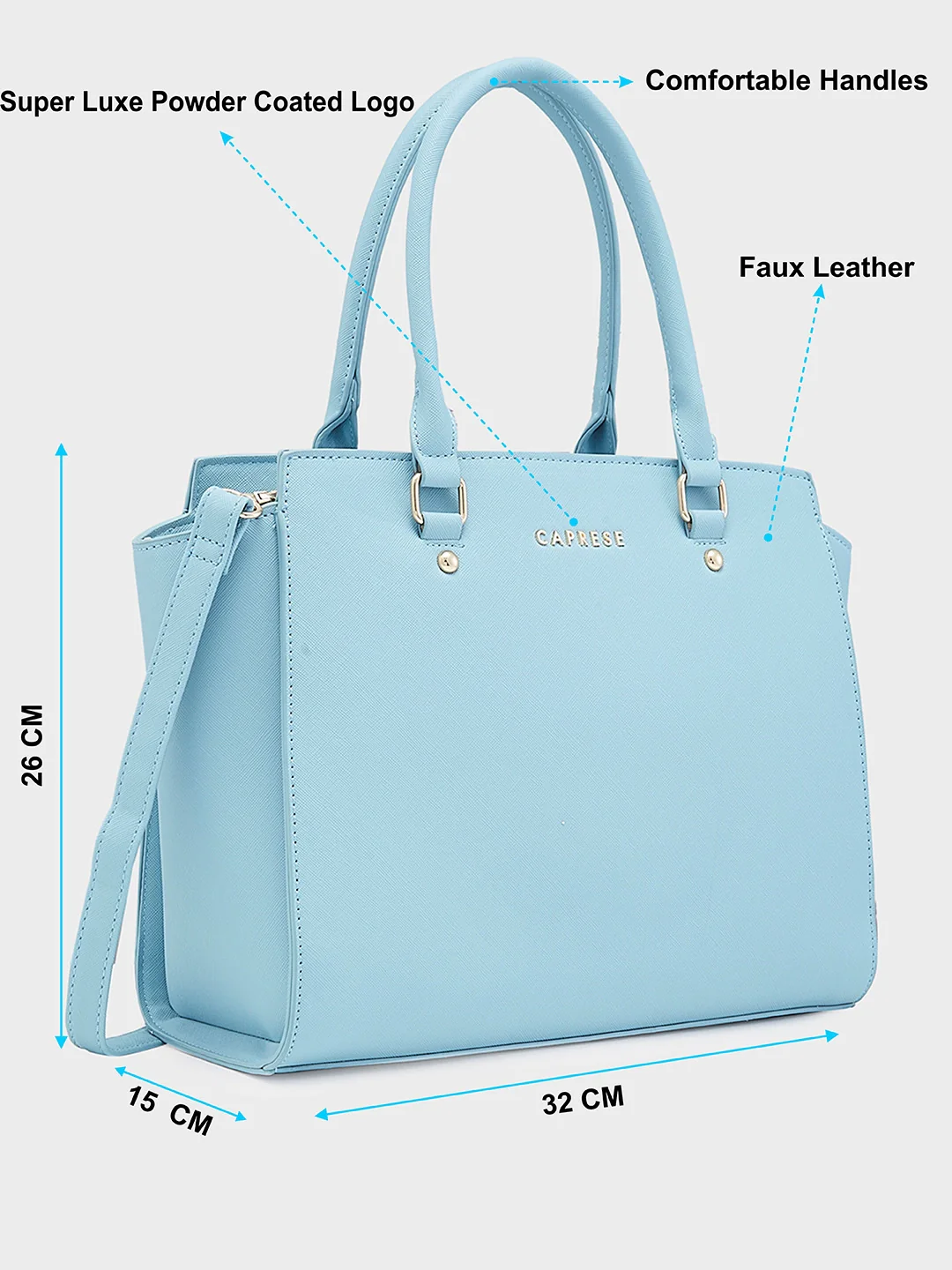Caprese Rima Medium Blue Tote Bag - Image 7