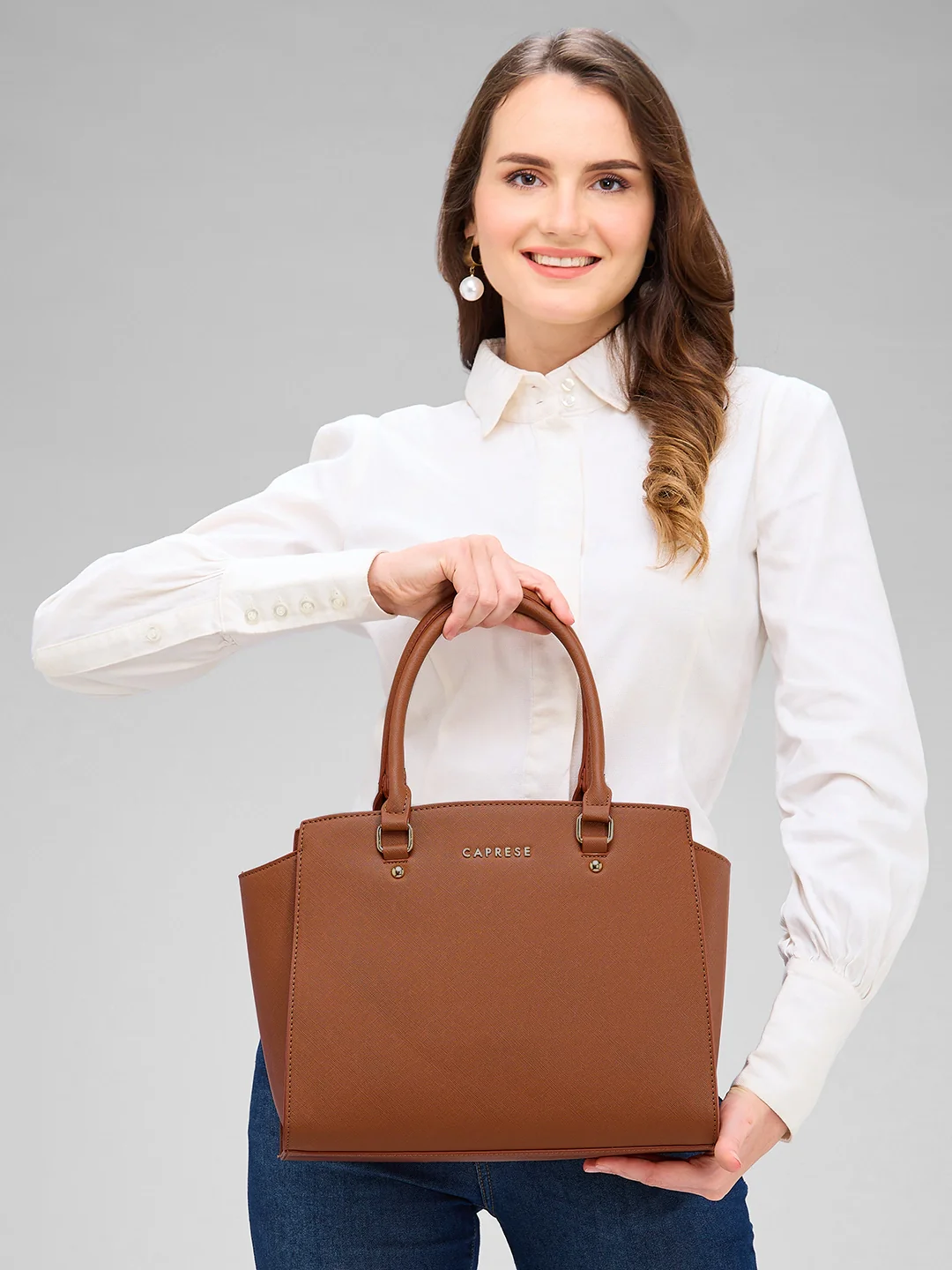 Caprese Rima Medium Brown Tote Bag - Image 13