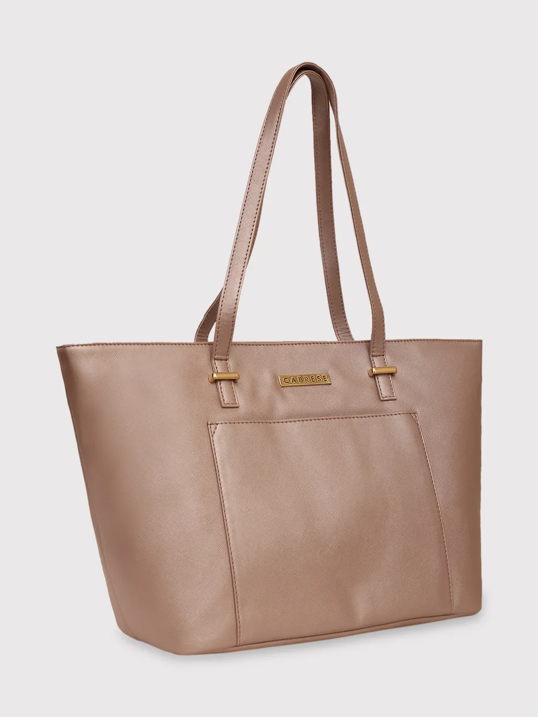 Caprese Rimona Medium Metallic Blush Tote Bag - Image 12