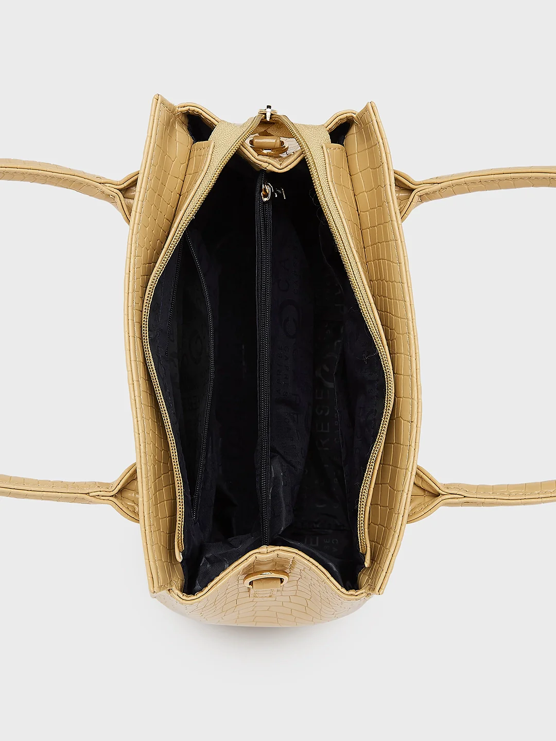 Caprese Rina Medium Beige Satchel Bag - Image 7