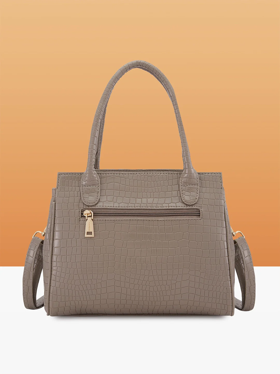 Caprese Rina Medium Taupe Satchel Bag - Image 4