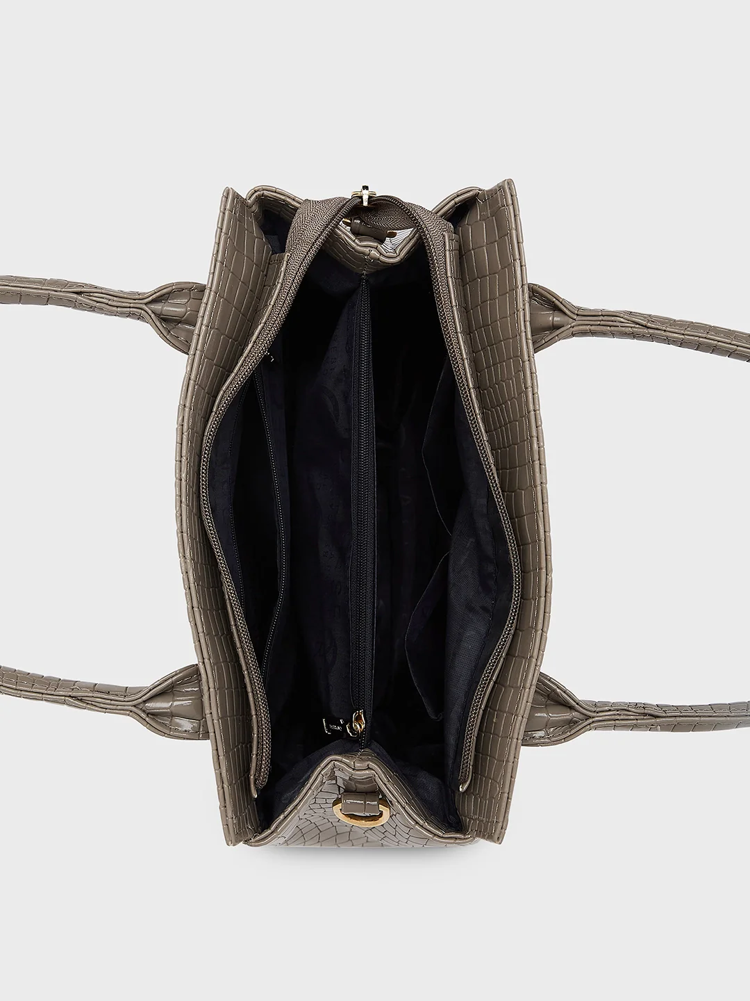 Caprese Rina Medium Taupe Satchel Bag - Image 7