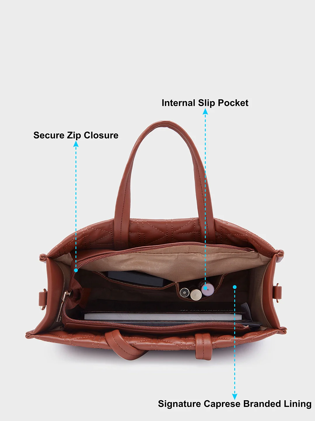 Caprese Ritva Medium Brown Tote Bag - Image 10