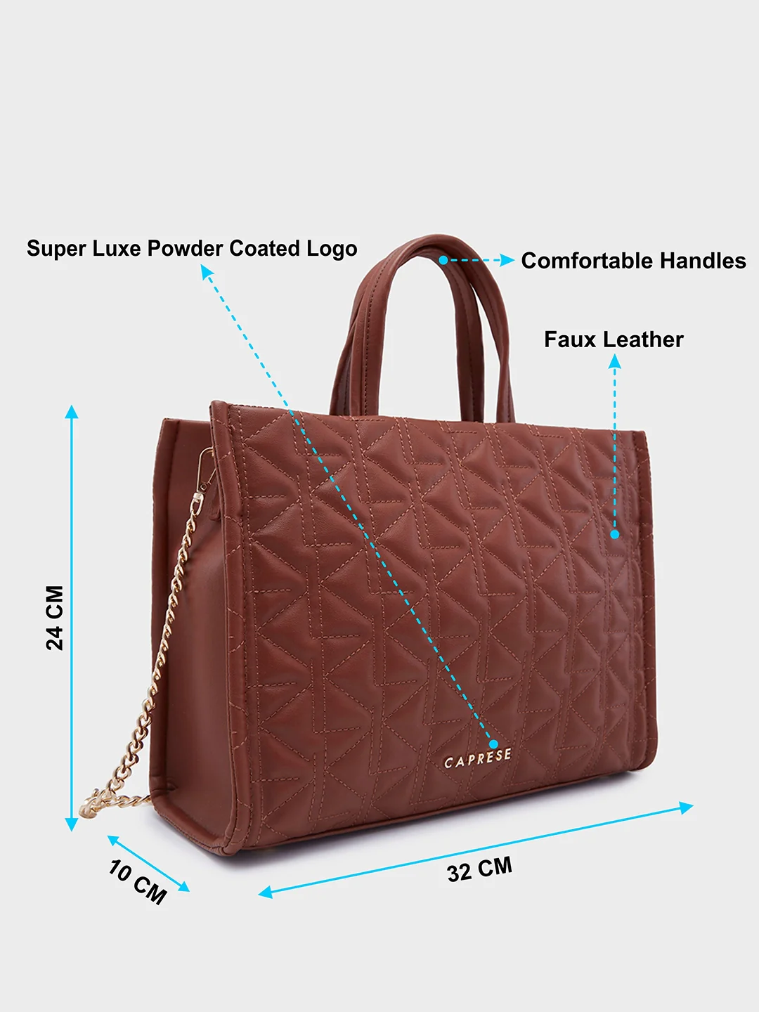 Caprese Ritva Medium Brown Tote Bag - Image 9