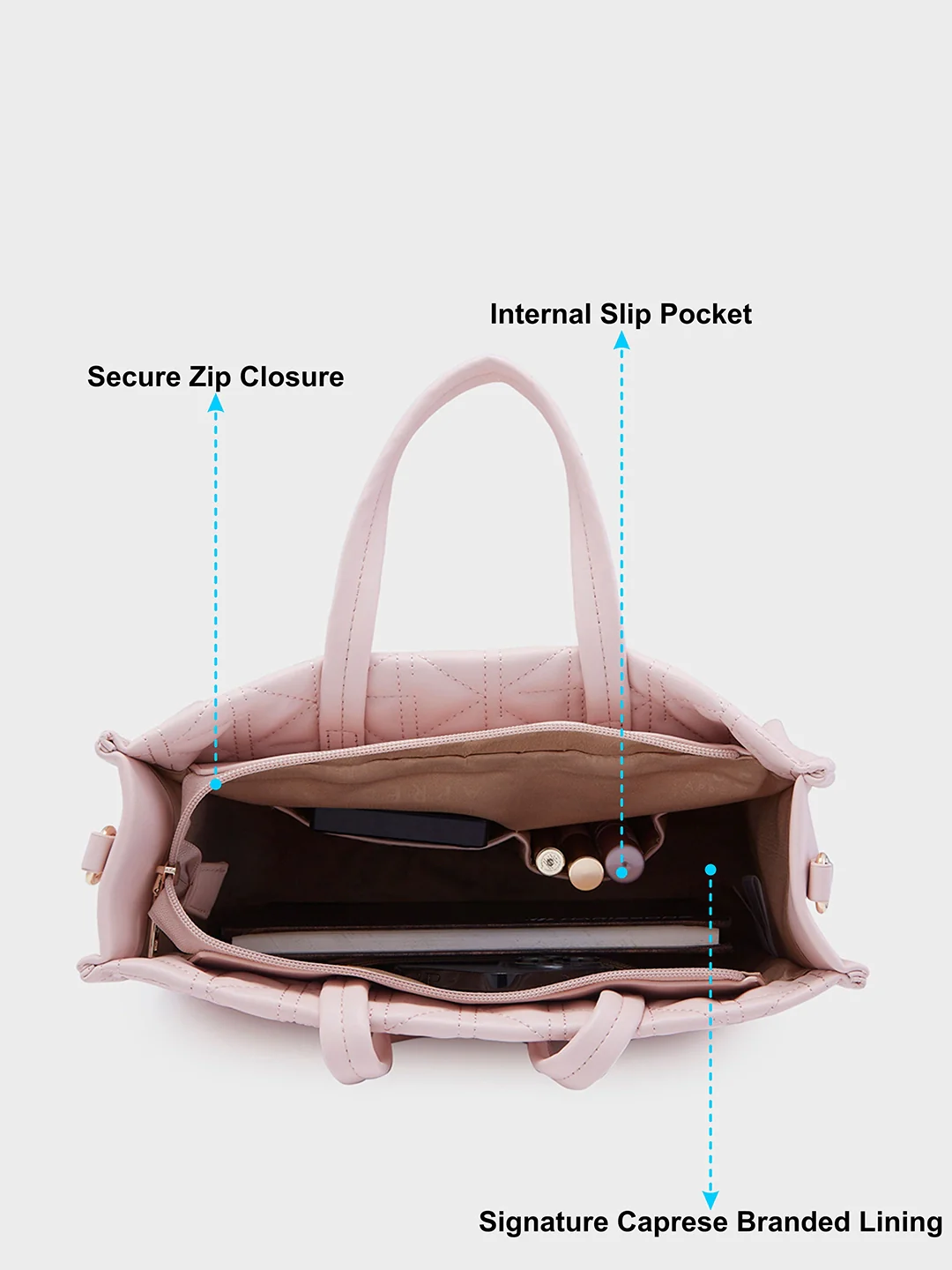 Caprese Ritva Medium Pink Tote Bag - Image 9