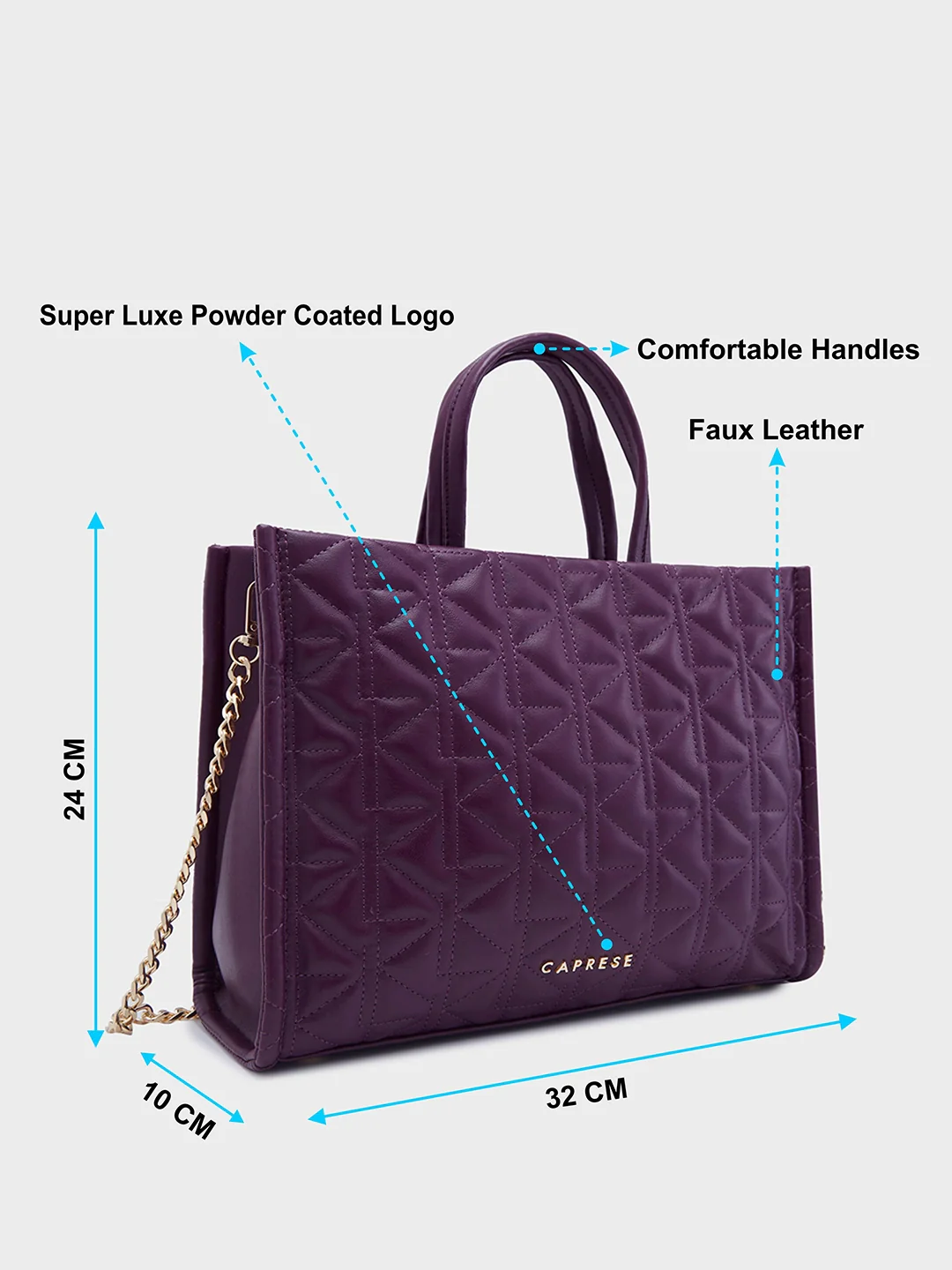 Caprese Ritva Medium Violet Tote Bag - Image 8