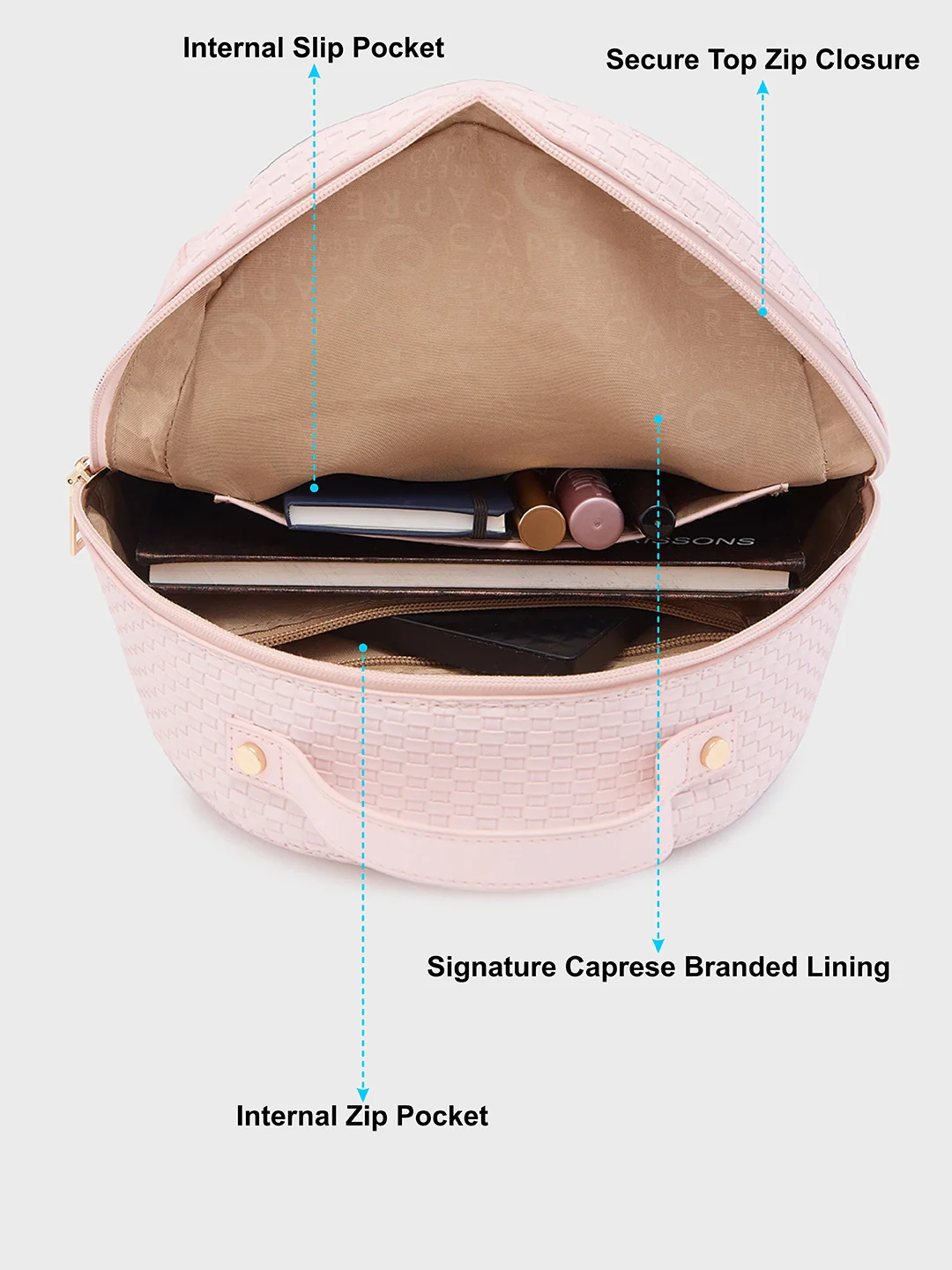 Caprese Riva Medium Pink Backpack - Image 9